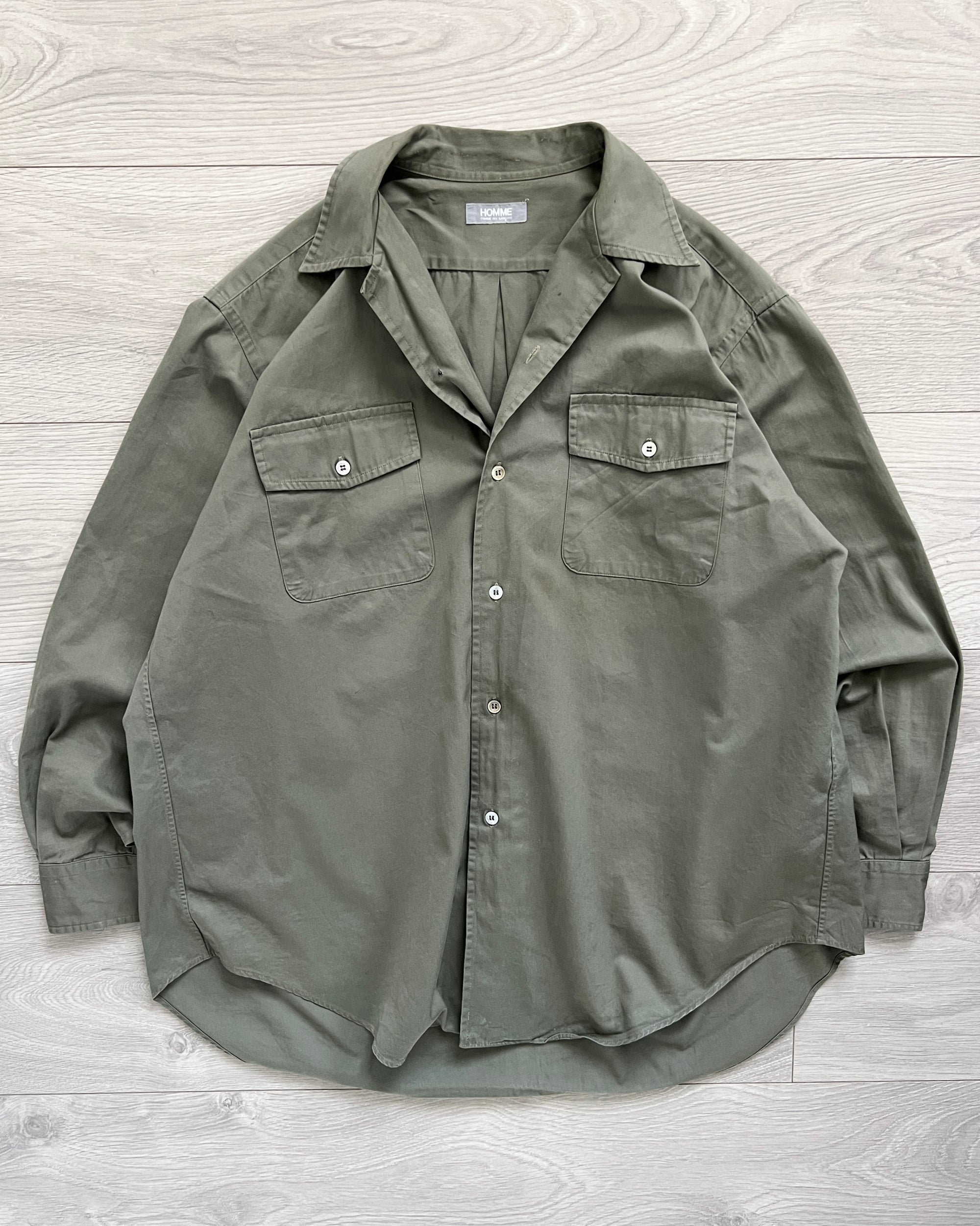 Comme Des Garcons Homme 1980s Military Cargo Relaxed Shirt - Size M