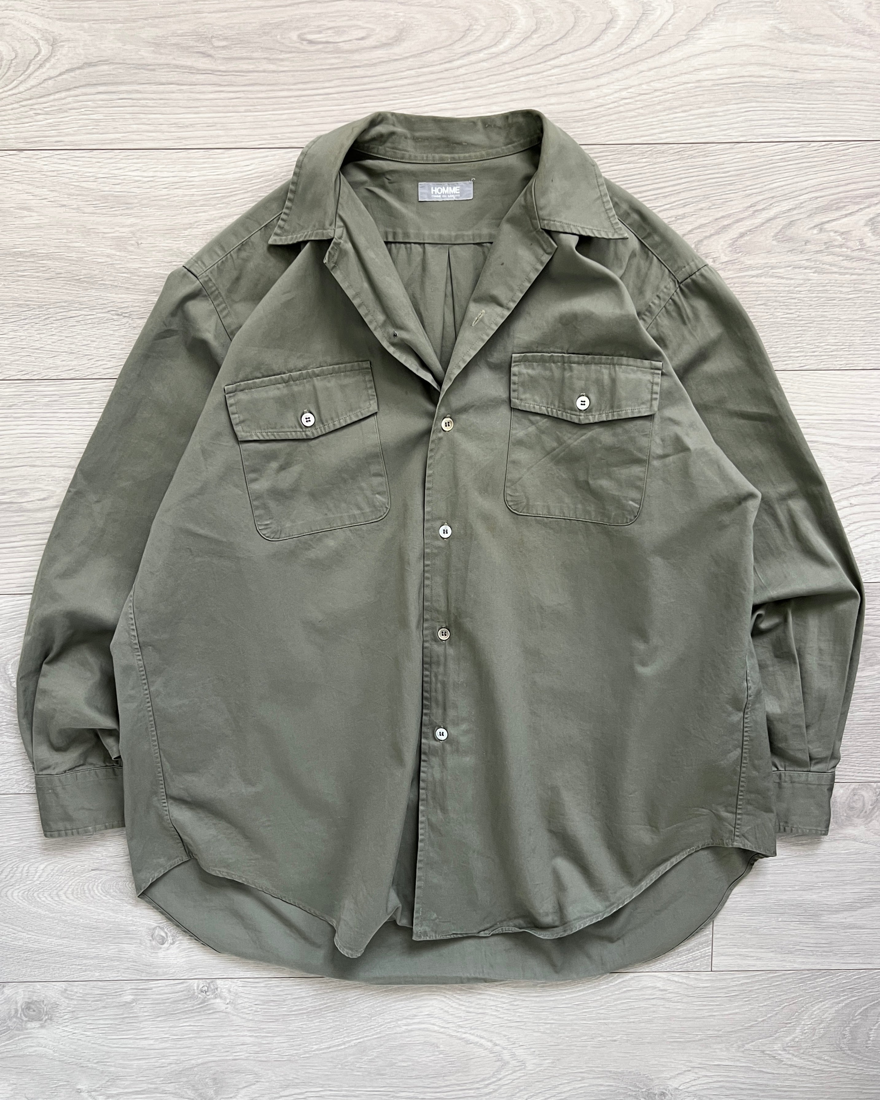 Comme Des Garcons Homme 1980s Military Cargo Relaxed Shirt - Size M