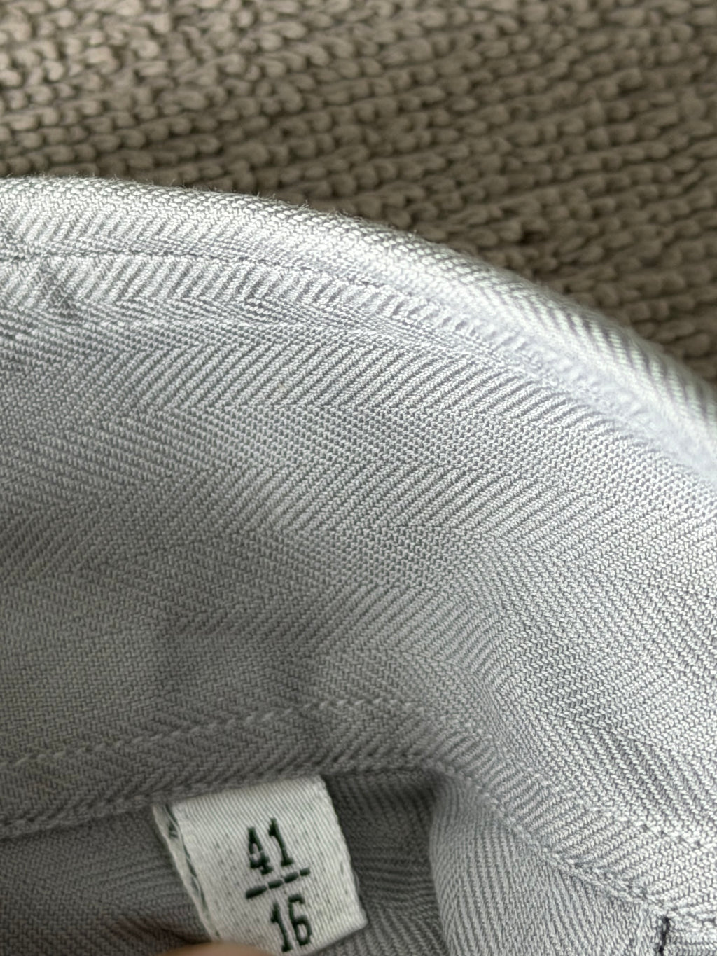 Armani 1990s Herringbone Grey Cotton Shirt - Size L