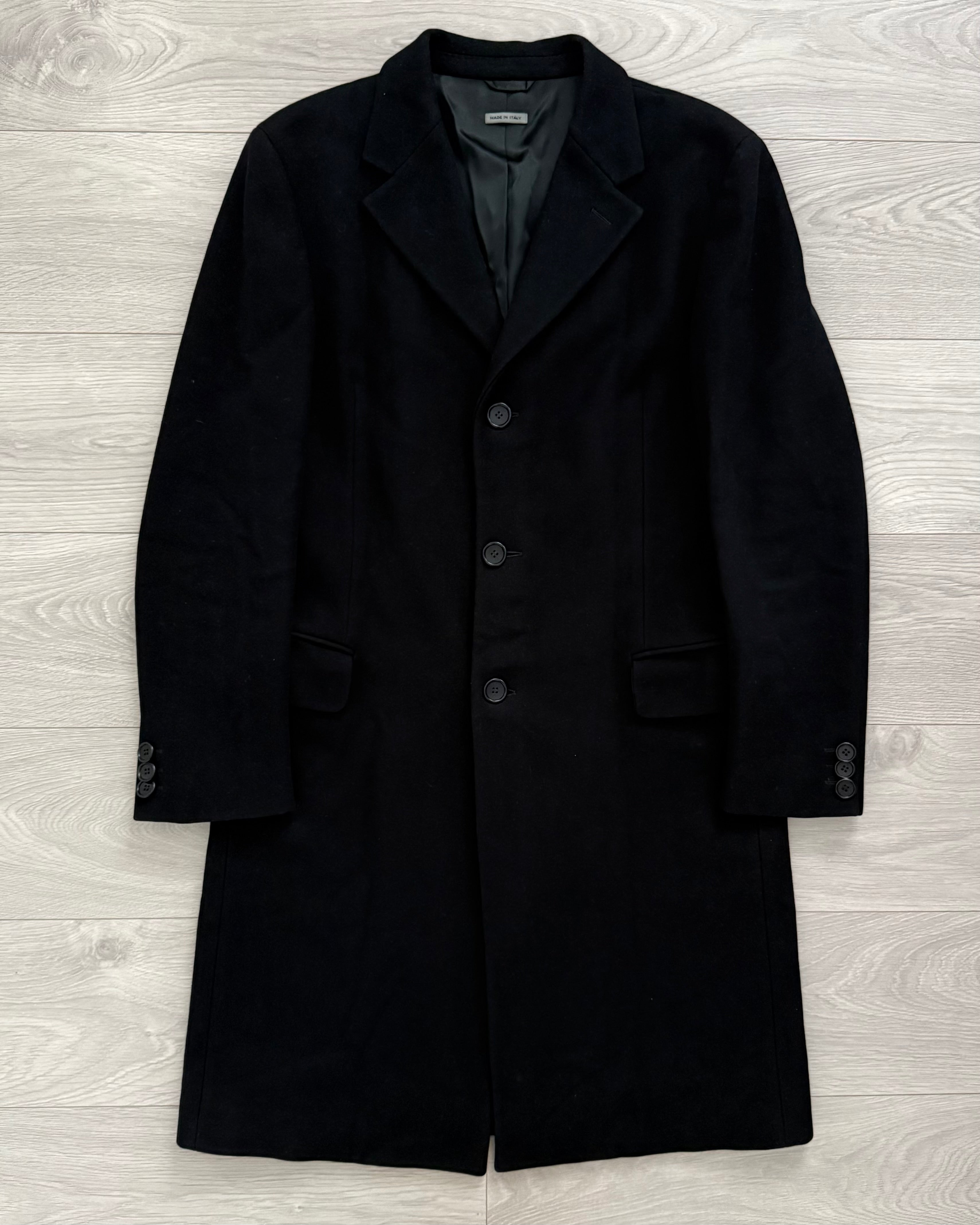 Hilton by Armani 1990s Wool Cashmere Black Coat - Size L
