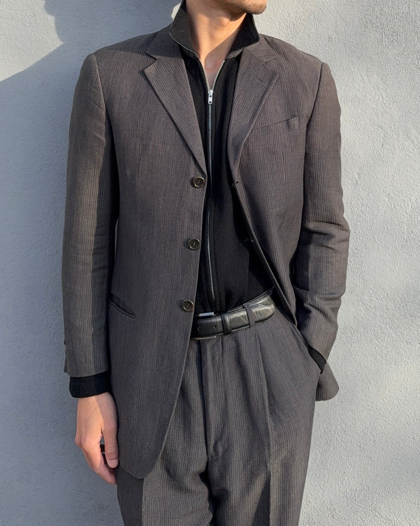 Armani 1990s Pleated Linen Blend Suit - Size S Jacket / 30" Waist