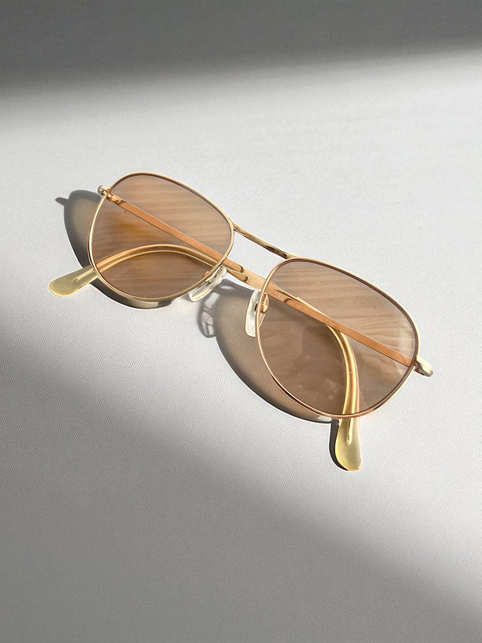 Helmut Lang 1999 Titanium Aviator Sunglasses