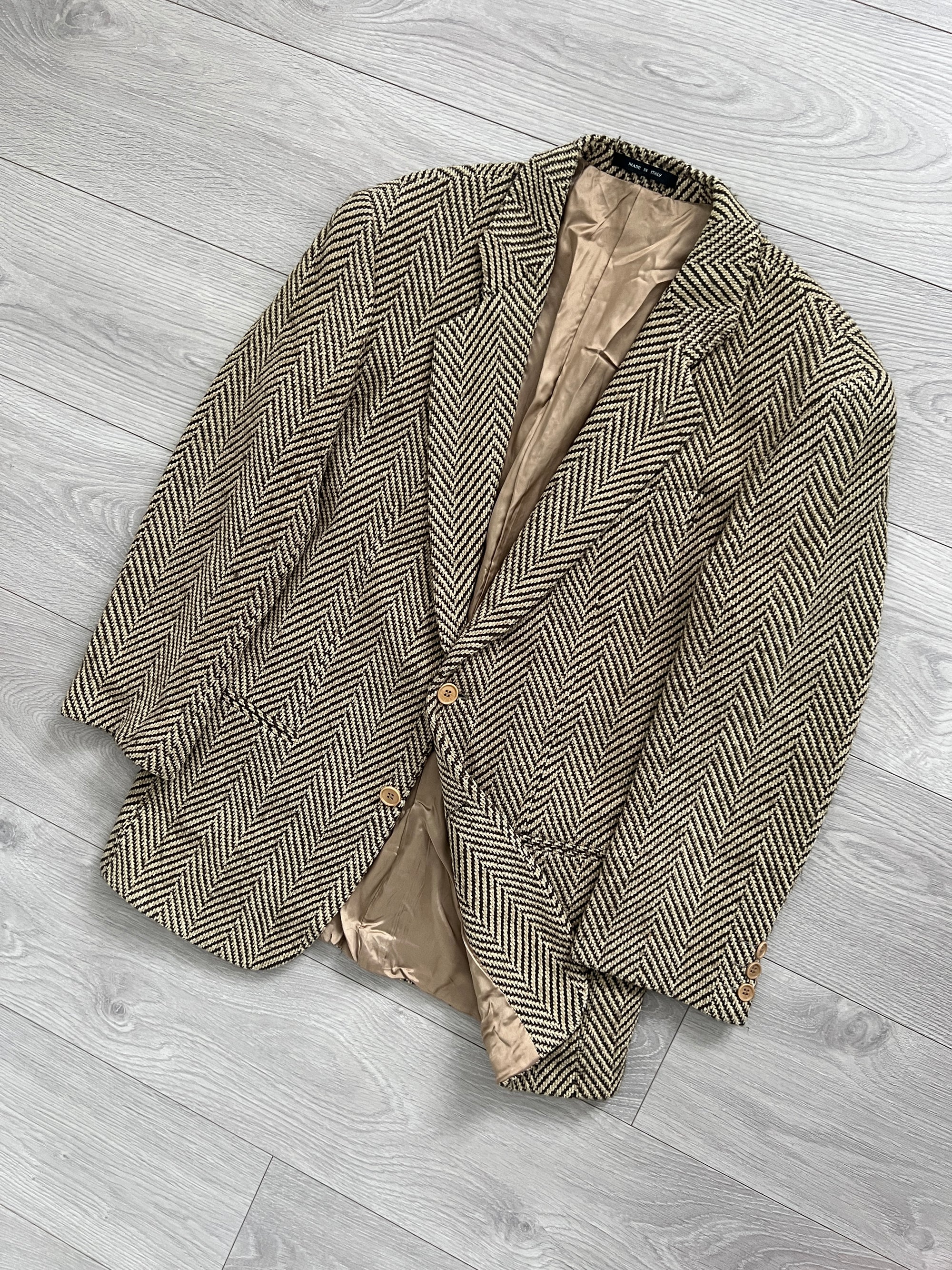 Emporio Armani 1990s Wool Herringbone Sports Jacket - Size S