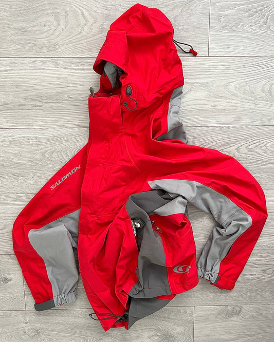 Salomon 00s Red Tri-Tone Waterproof Technical SmartSkin Jacket - Size L