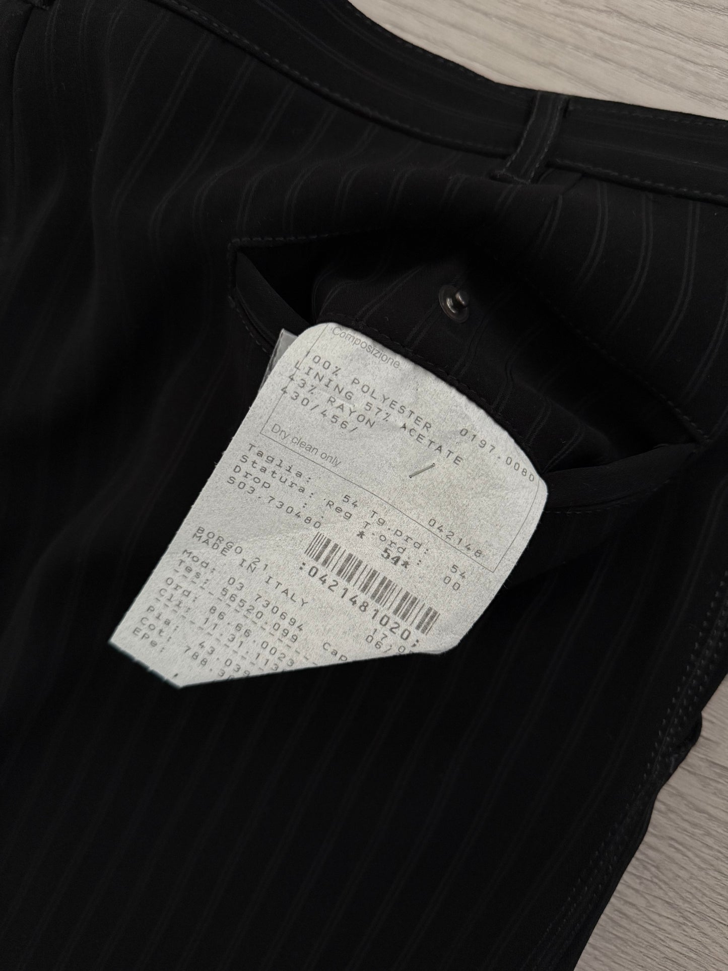 Giorgio Armani 1990s Peaked Lapel Striped Relaxed Suit - Size L Jacket / 34" Waist