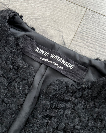 Junya Watanabe AW03' Boucle Wool Mohair Raw Hem Oversized Pin Jacket - Size M Womens