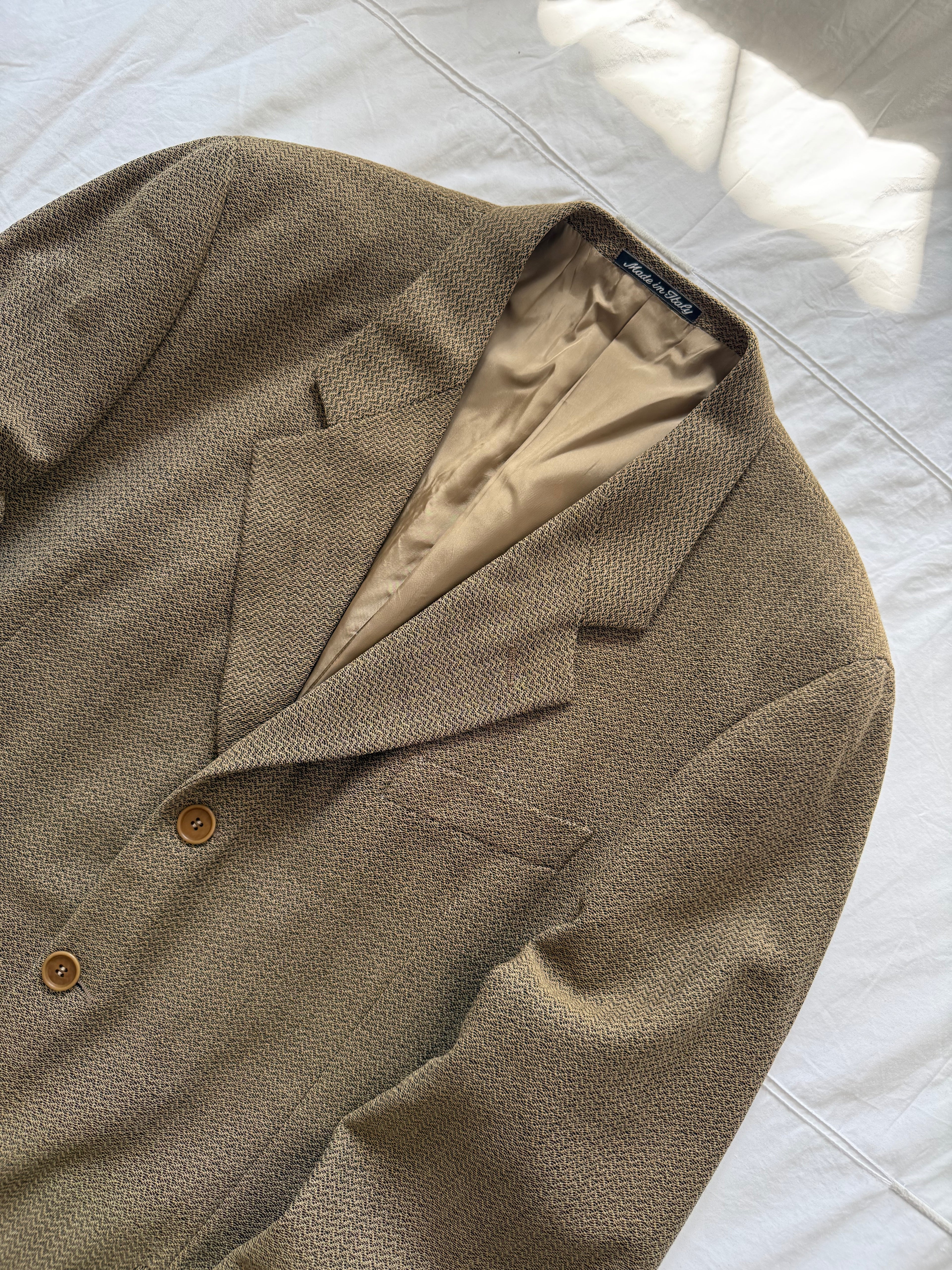 Giorgio Armani 1980s 3B Textured Wool Nylon Sport Jacket Blazer  - Size XL