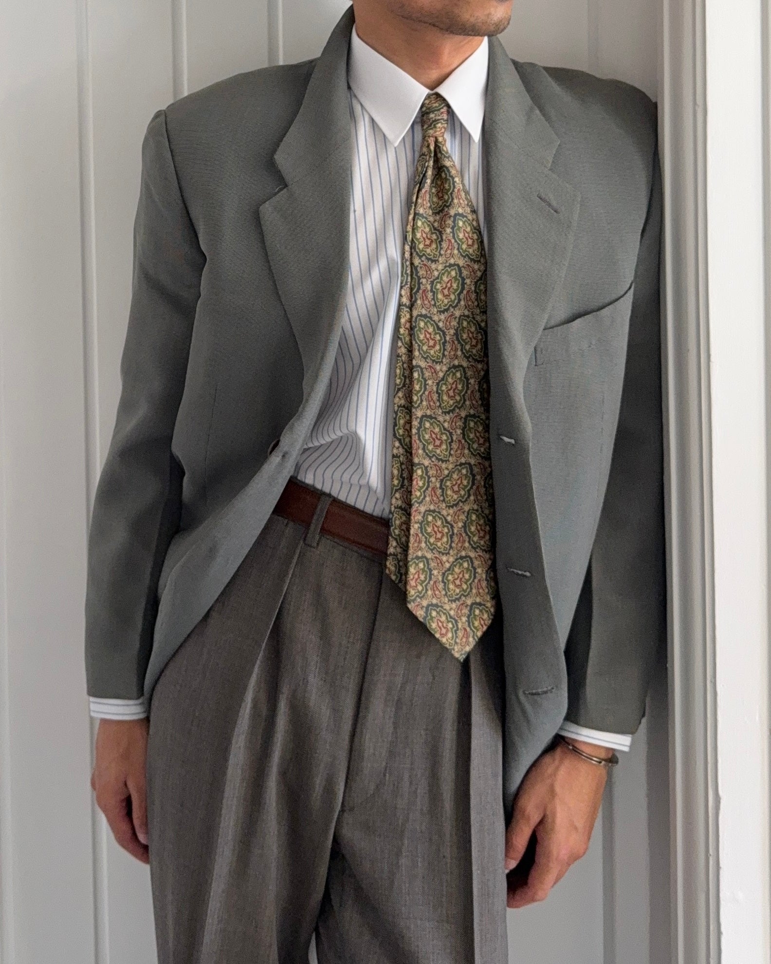 Giorgio Armani 1980s 3B Viscose Wool Unlined Sport Jacket Blazer  - Size M