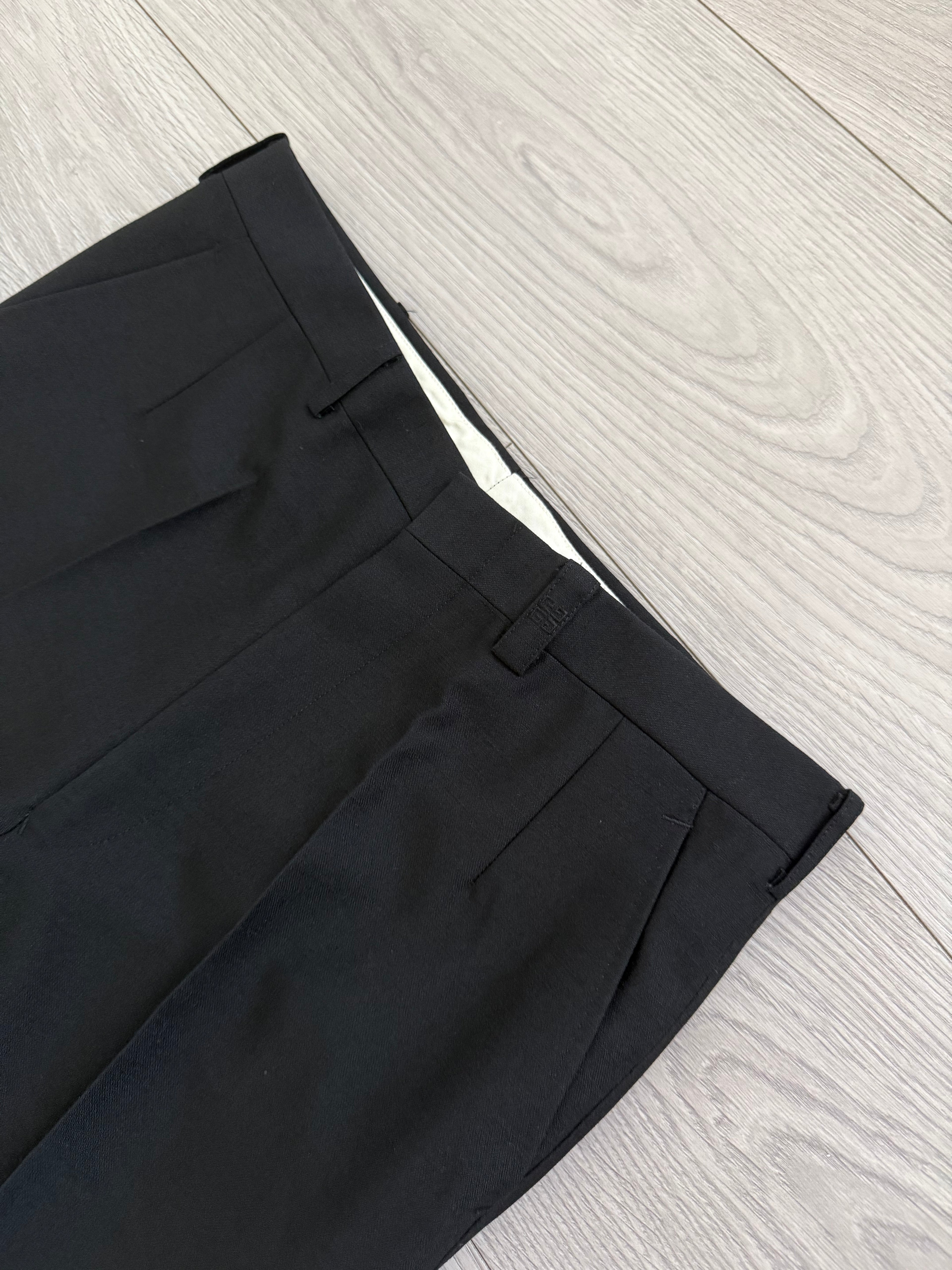 Givenchy 1990s Peak Lapel Double Breasted Wool Black Suit - Size S Jacket / 28" Waist