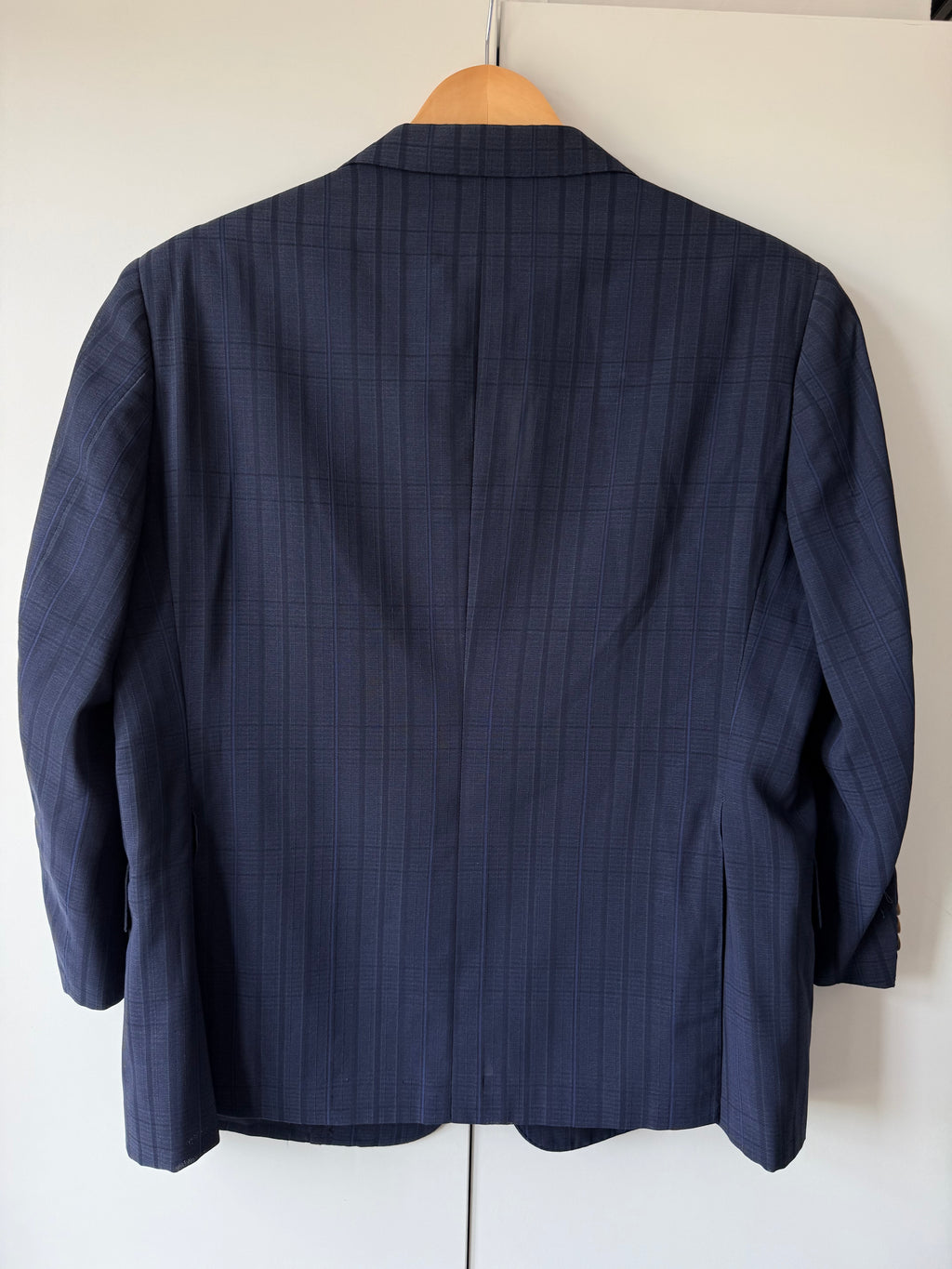 Burberry 1990s 2B Wool Blue Lightweight Partially Lined Sports Jacket Blazer - Size XS
