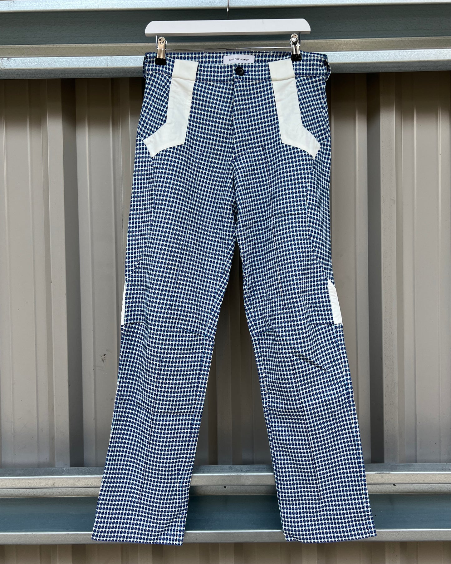 Kiko Kostadinov 00082020 Tulcea Cobalt Orb Check Darted Pants - Size 30