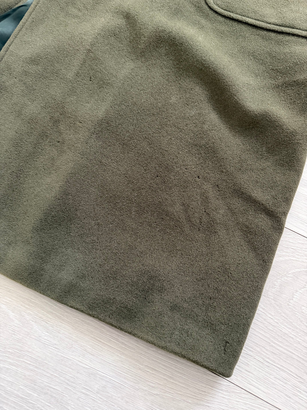 Giorgio Armani 1980s Double Breasted Long Wool Overcoat Green - Size M