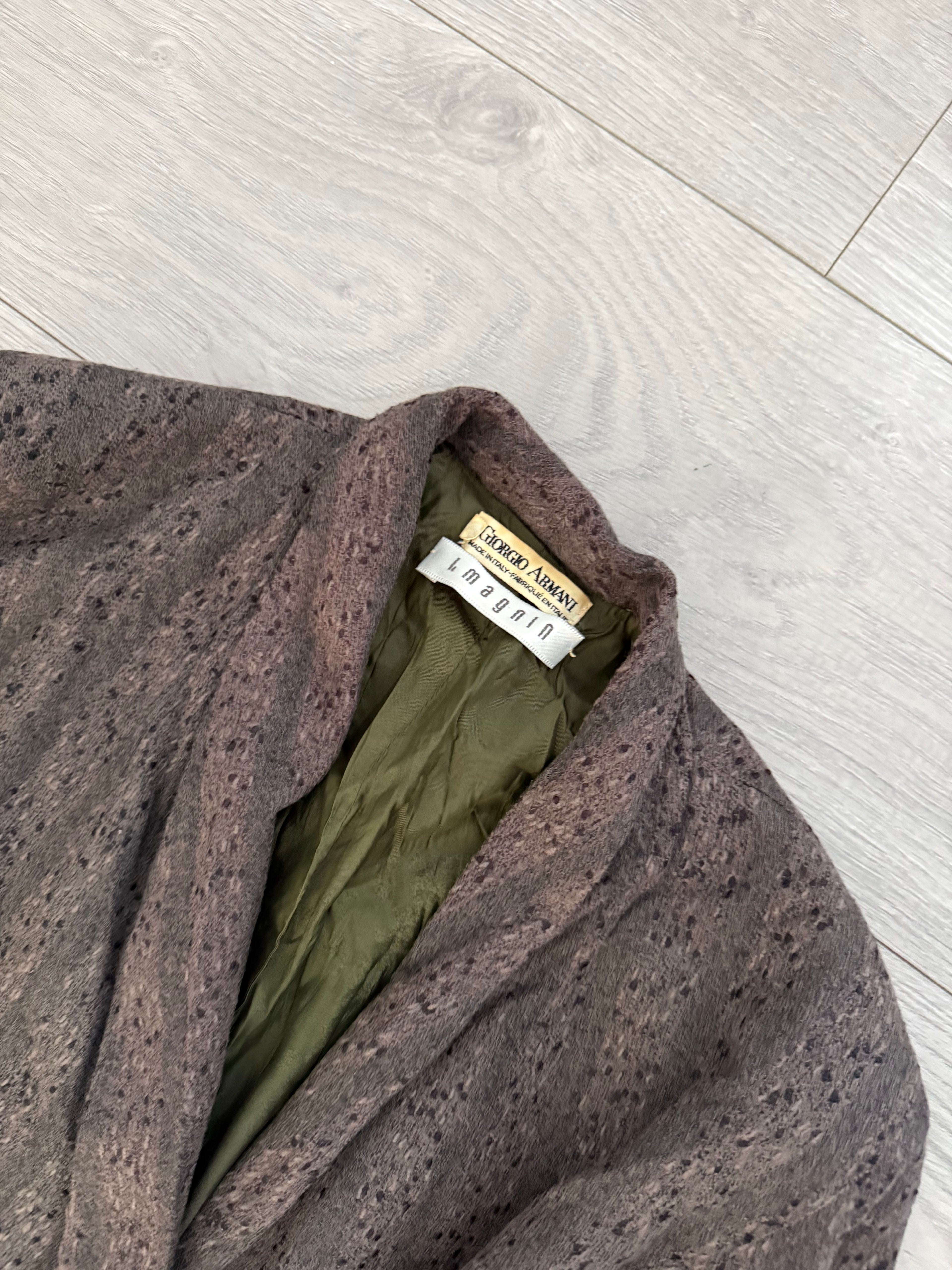 Giorgio Armani Womens 1970s Wool Texture Layered Robe - One Size