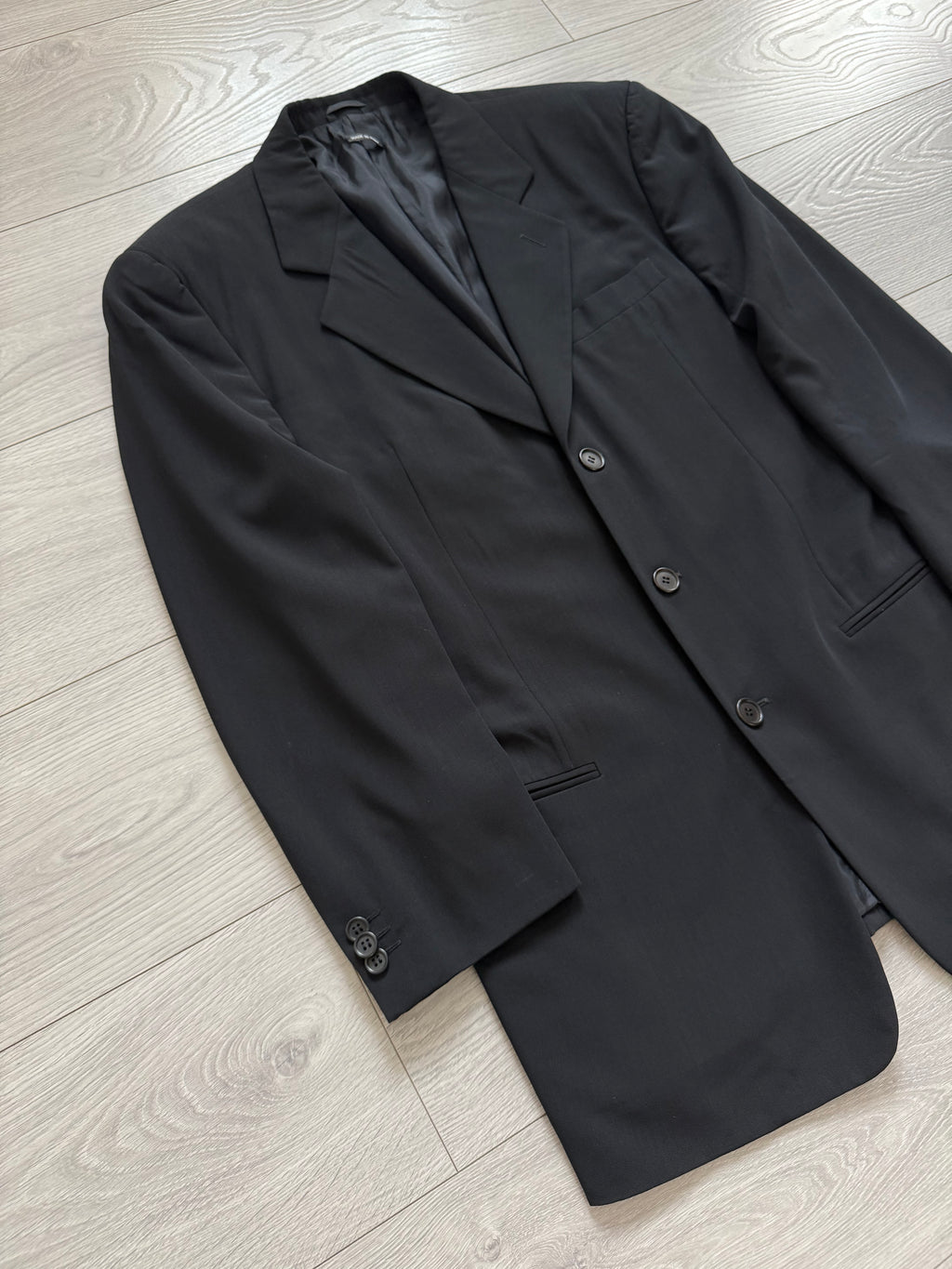 Giorgio Armani Black Label 1990s 3B Draped Lightweight Wool Jacket - Size S