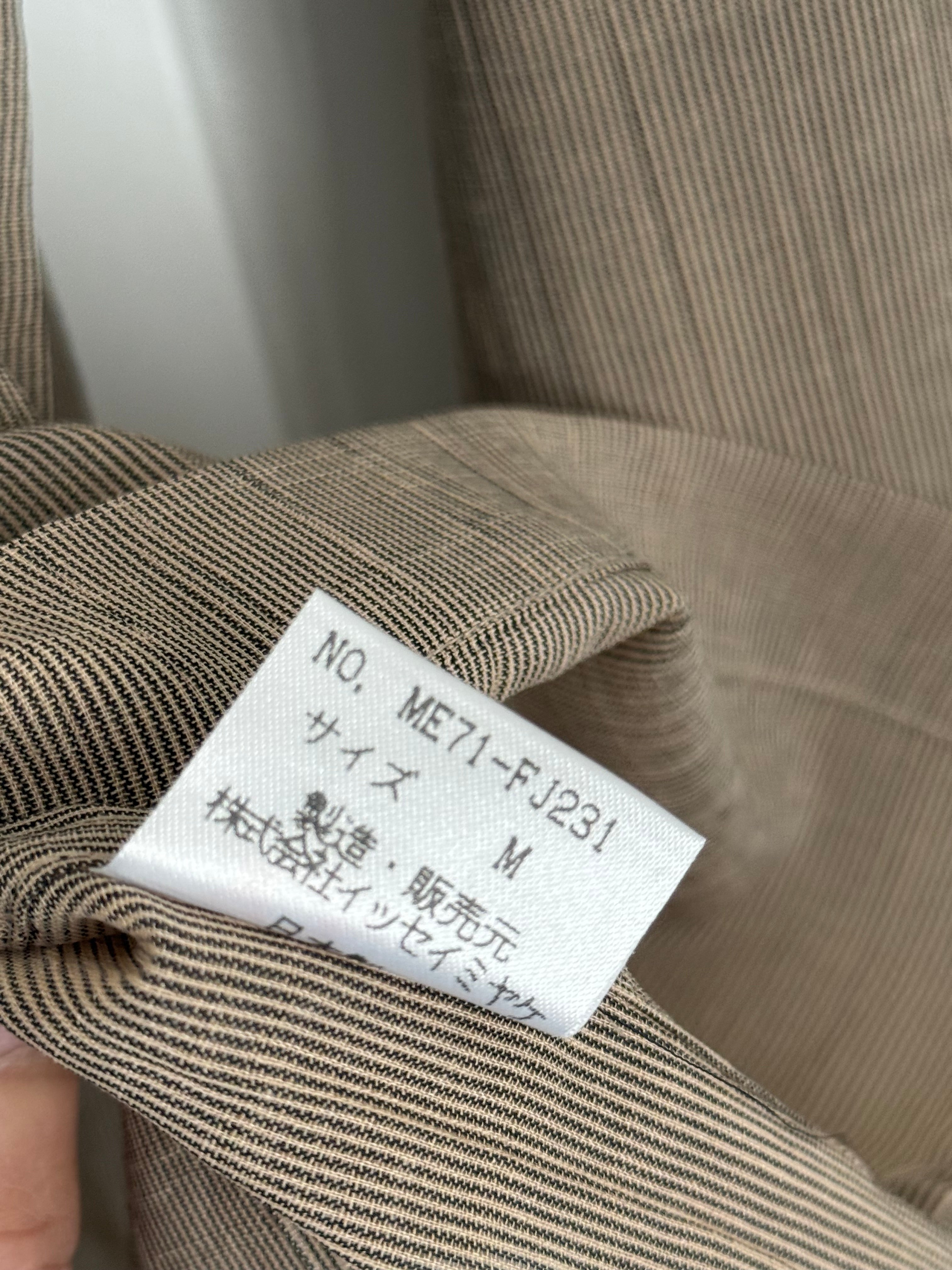 Issey Miyake 1990s Nehure Collar Taupe Relaxed Shirt - Size L