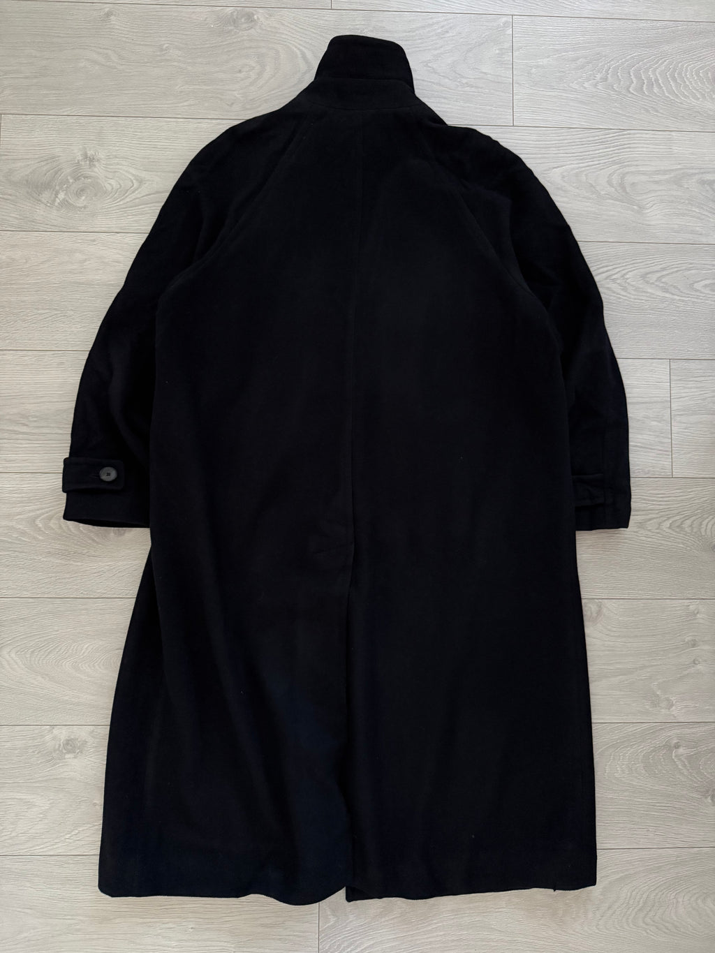 Hugo Boss 1980s Long Wool Herringbone Pea Coat - Size L