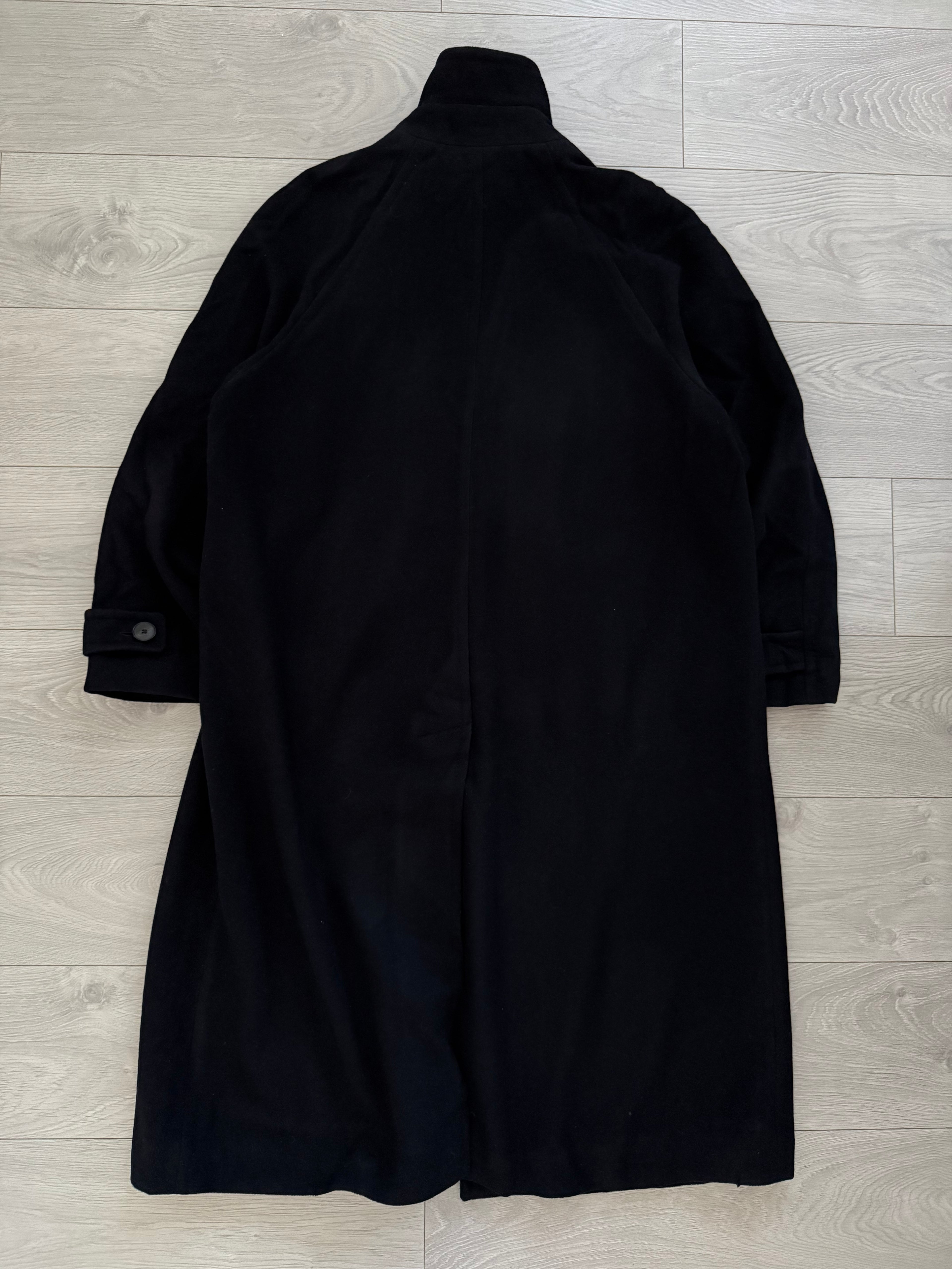 Hugo Boss 1980s Long Wool Herringbone Pea Coat - Size L