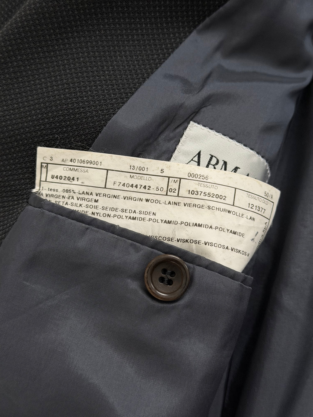 Armani 1990s Peaked Lapel Double Breasted Pleated Wool Silk Suit Dark Forest Green - Size L Jacket / 34" Waist