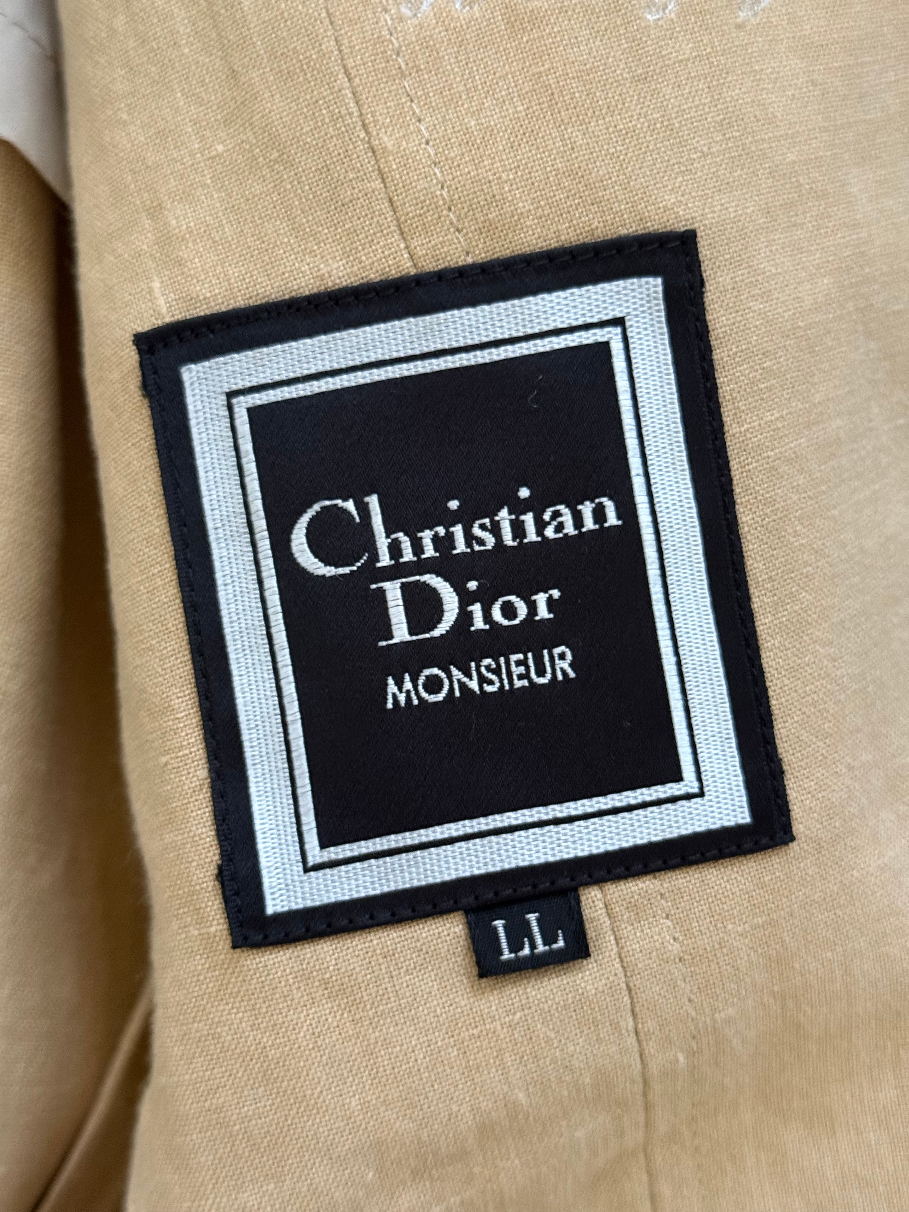 Christian Dior 1980s Linen 2B Sports Jacket Blazer - Size XL