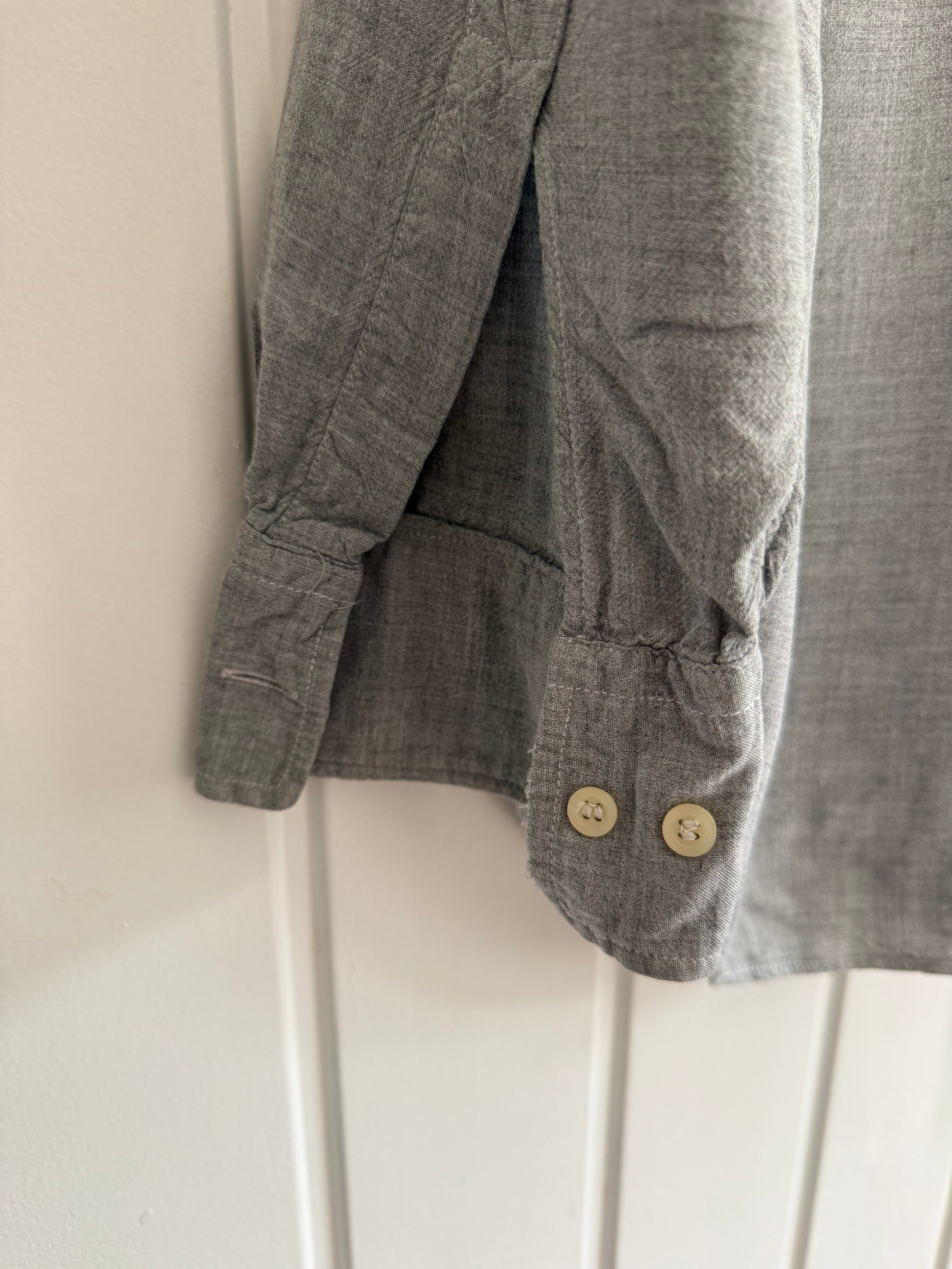 Emporio Armani 1990s Grey Draped Shirt - Size S