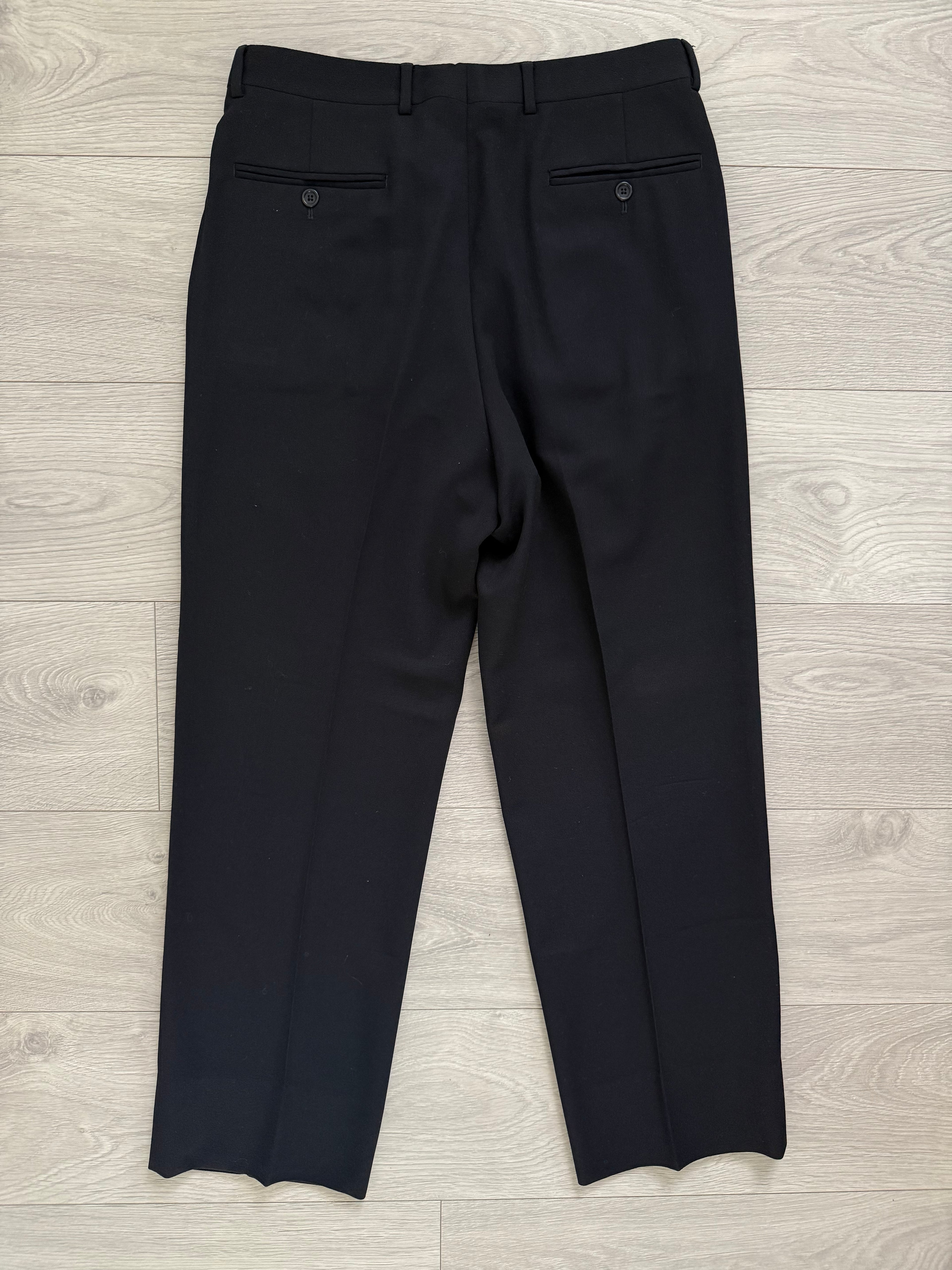 Armani 2000s Pleated Wool Navy Pants - Size 31" Waist