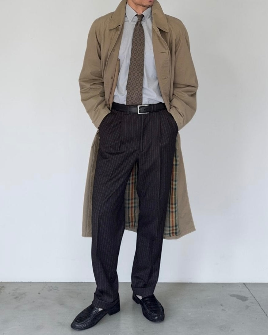 Emporio Armani 1990s Balmacaan Padded Trench Coat - Size L