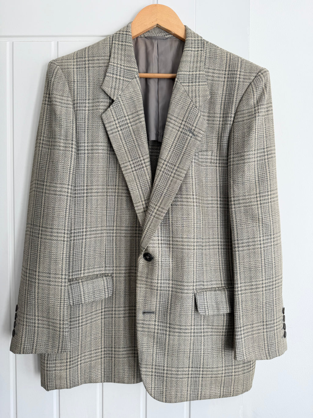 Dior 1980s 2B Check Wool Sport Jacket Blazer  - Size M