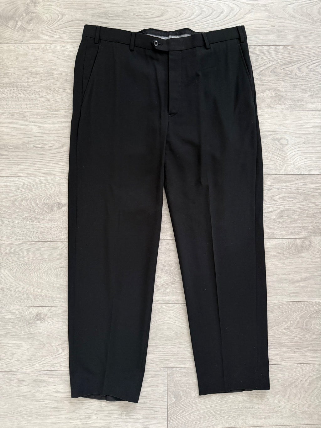 Armani 1990s 2B Draped Wool Black Suit - Size XL Jacket / 37" Waist