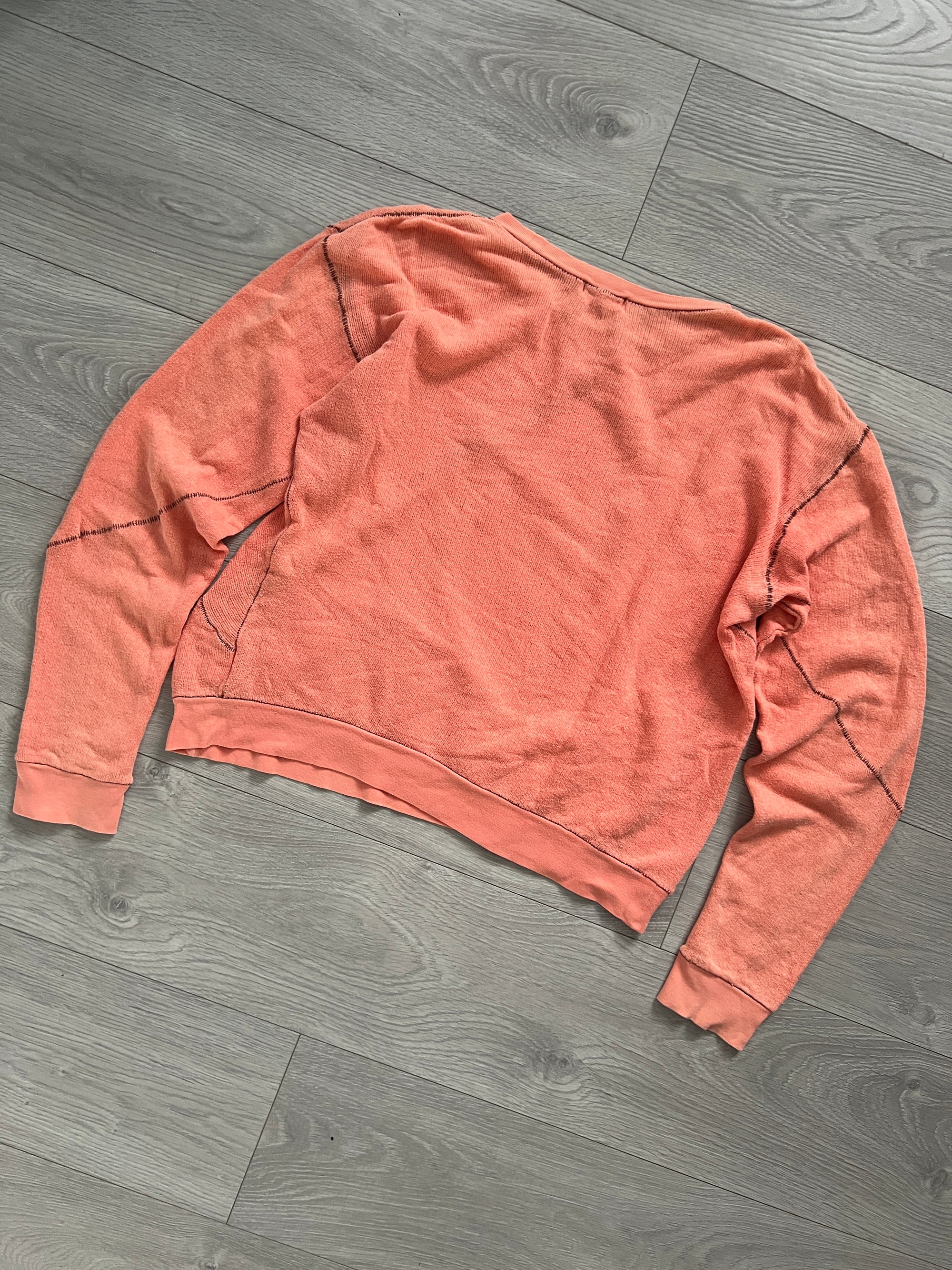 Final Home 1990s Thunder Stitch Coral Sweater - Size S