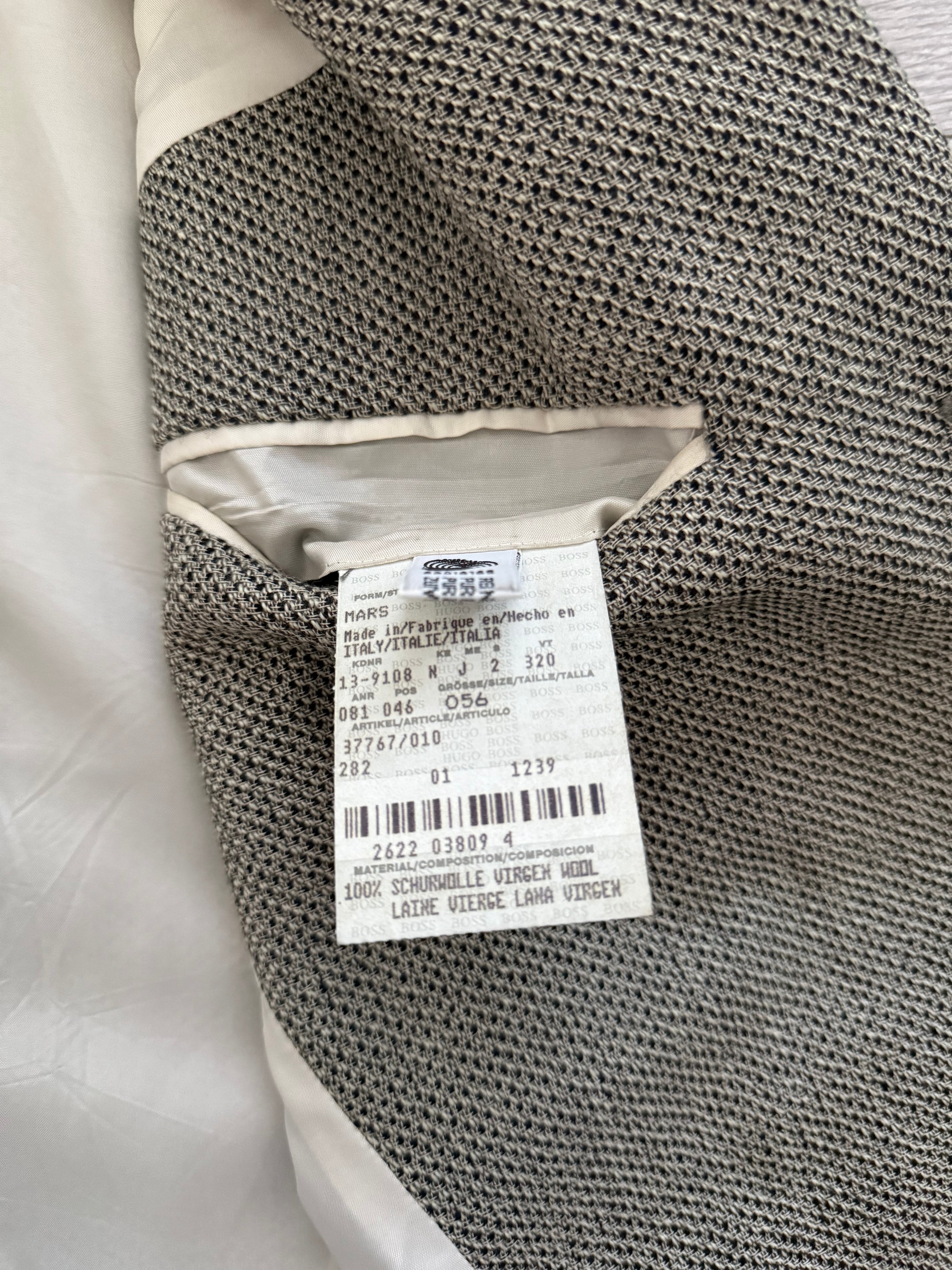 Hugo Boss 1990s 3B 'Mars' Textured Wool Sport Jacket Blazer - Size XXL