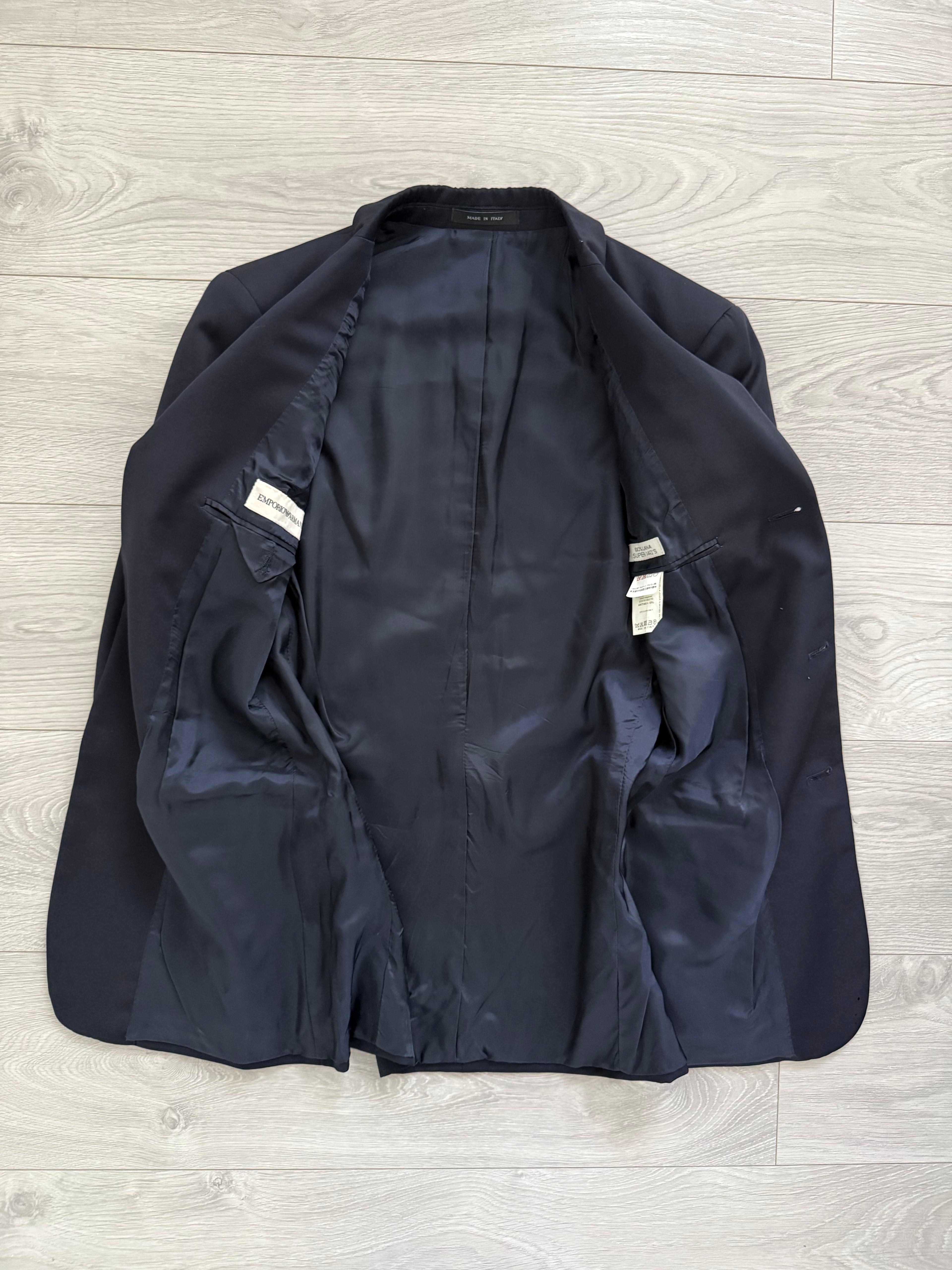 Emporio Armani 2002 3B Super 140's Wool Navy Blue Suit - Size S Jacket / 28" Waist