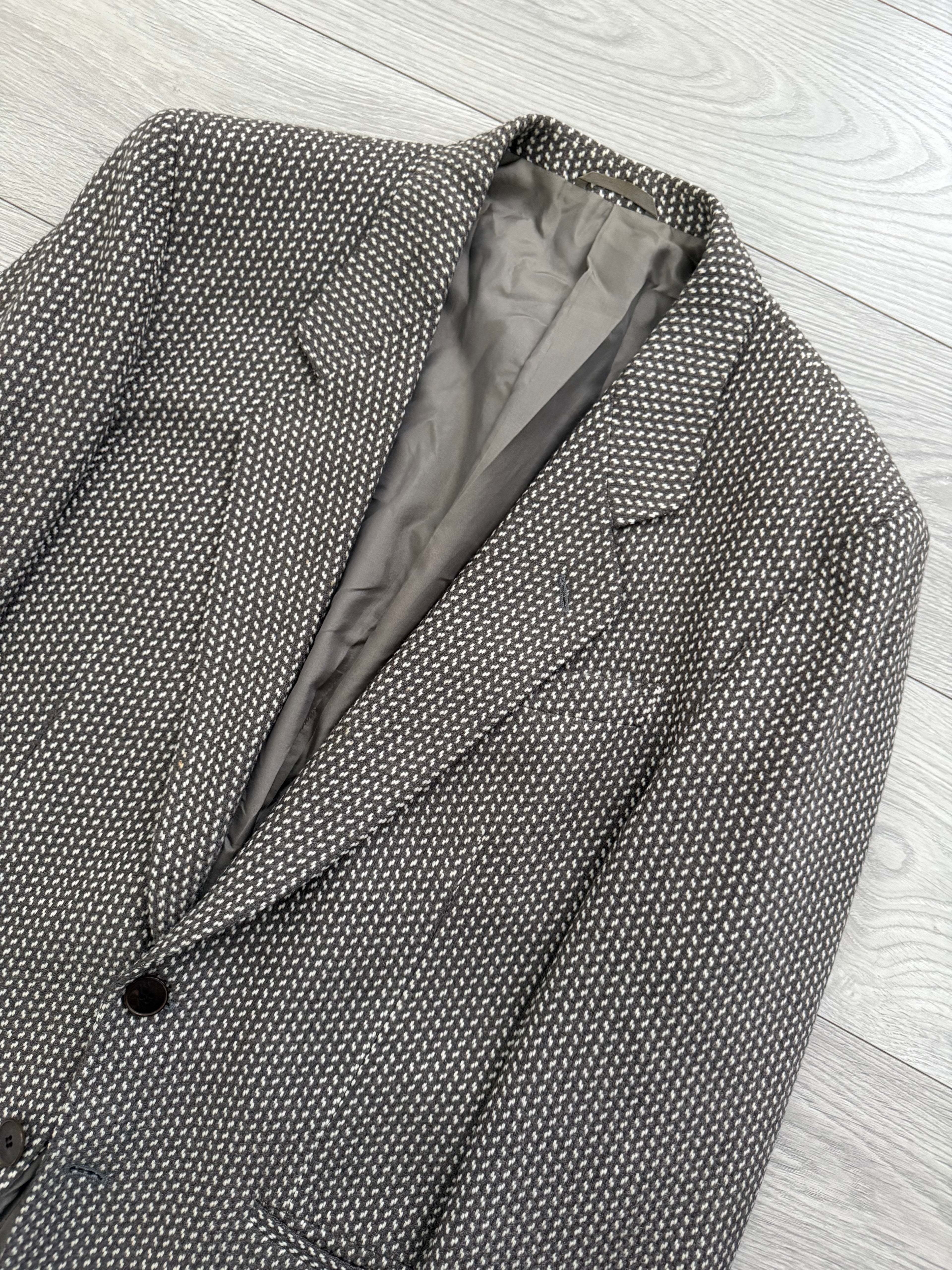 Basile 1980s 2B Textured Wool Sports Jacket Blazer - Size L