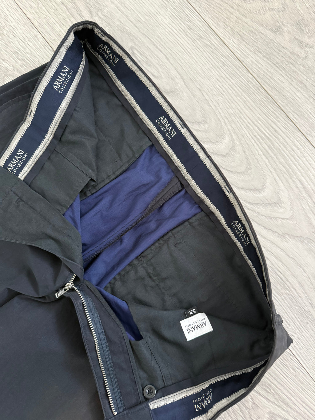 Armani 2000s Sunfaded Cotton Navy Pants - Size 36" Waist
