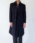 Comme Cadu Mode 1990s Wool Navy Overcoat - Size S