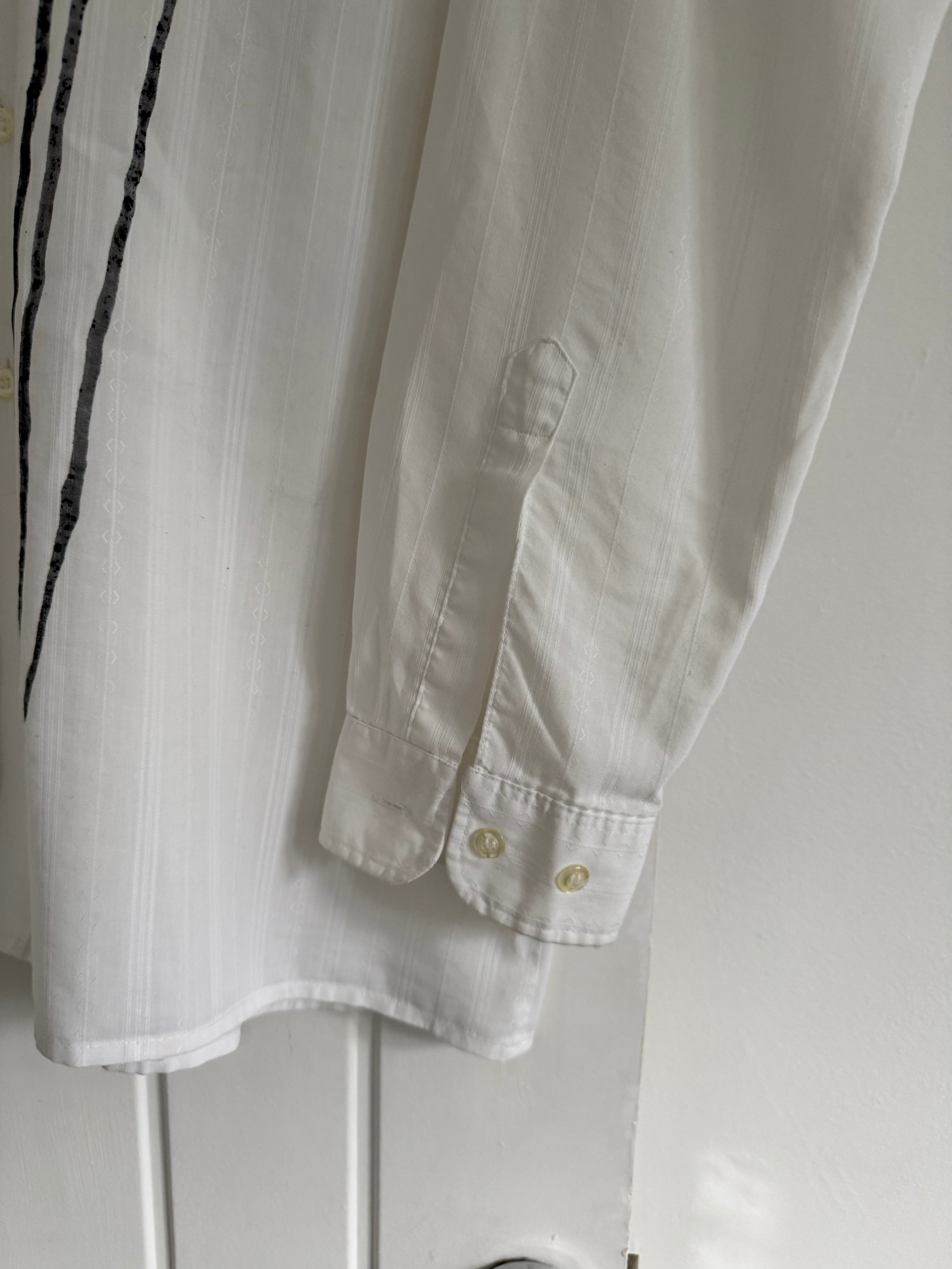 Maison Martin Margiela AW2004 Artisanal Line (0)(10) Ink Splatter Split Shirt - Size L
