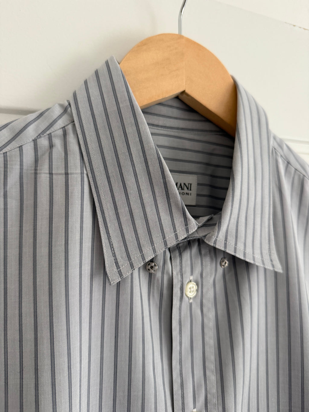 Armani 1990s Striped Cotton Shirt - Size L