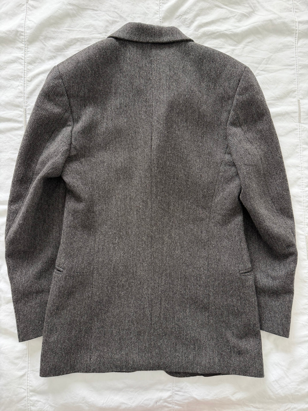 Emporio Armani 1990s 3B Wool Textured Sport Jacket Blazer Grey - Size S