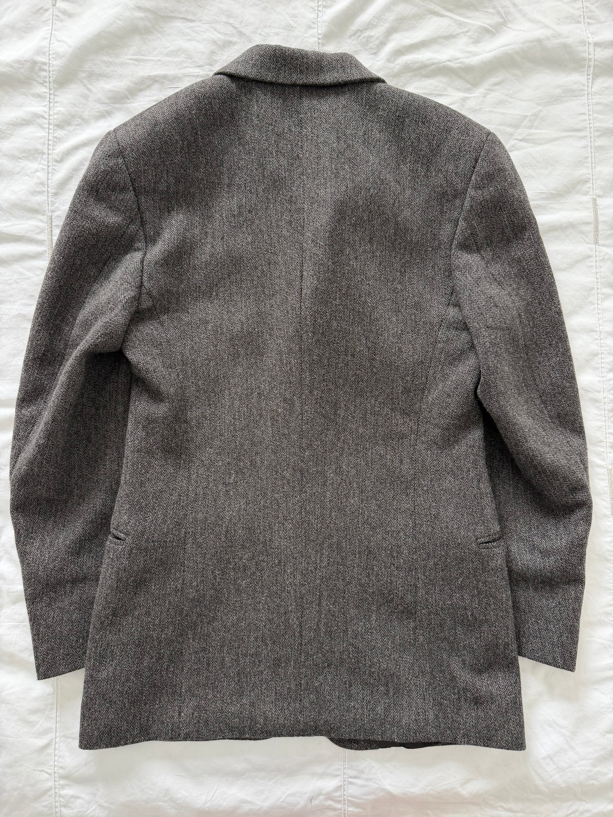 Emporio Armani 1990s 3B Wool Textured Sport Jacket Blazer Grey - Size S