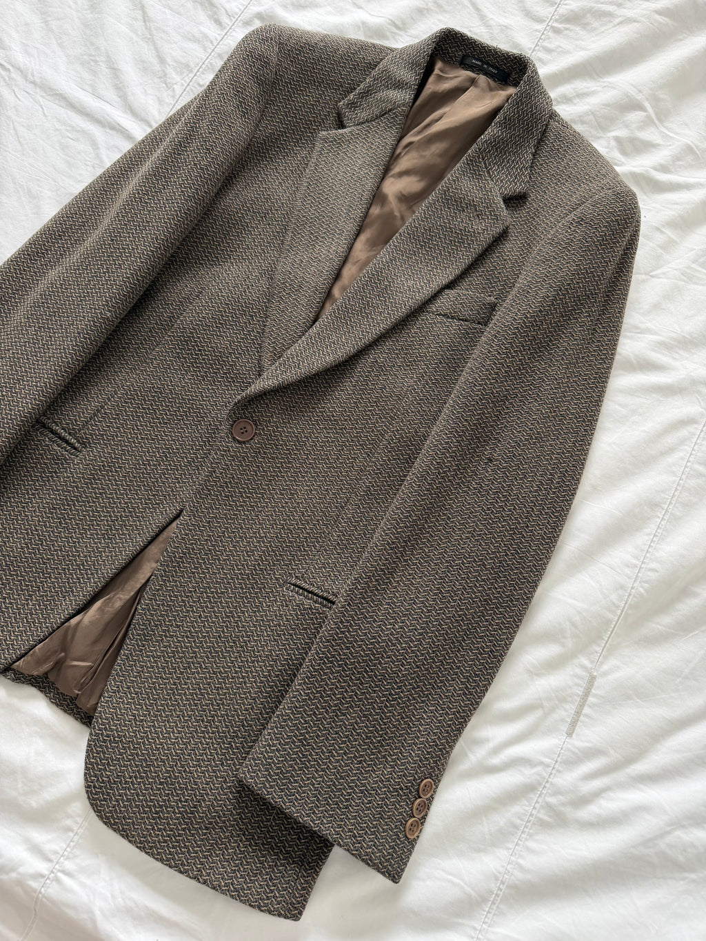 Emporio Armani 1990s 1B Wool Textured Sport Jacket Blazer - Size S