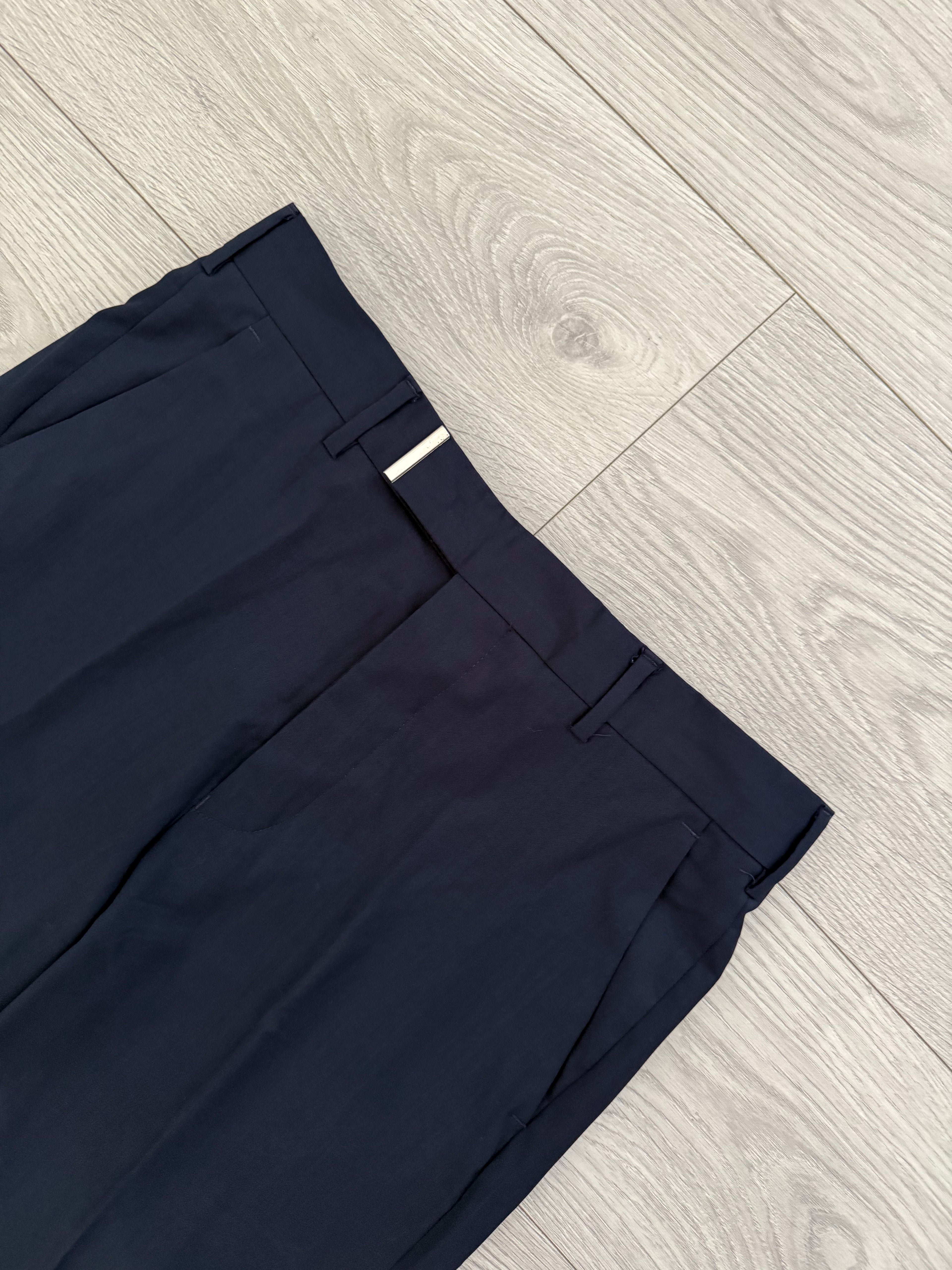 Helmut Lang 1999 Metal Tab 3B Navy Wool Suit - Size S Jacket / 30" Waist