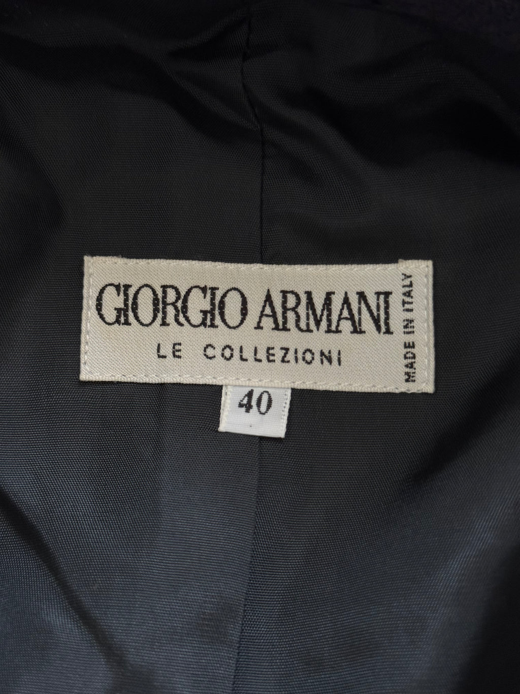 Giorgio Armani 1980s 3B Herringbone Wool Navy Sport Jacket Blazer - Size L