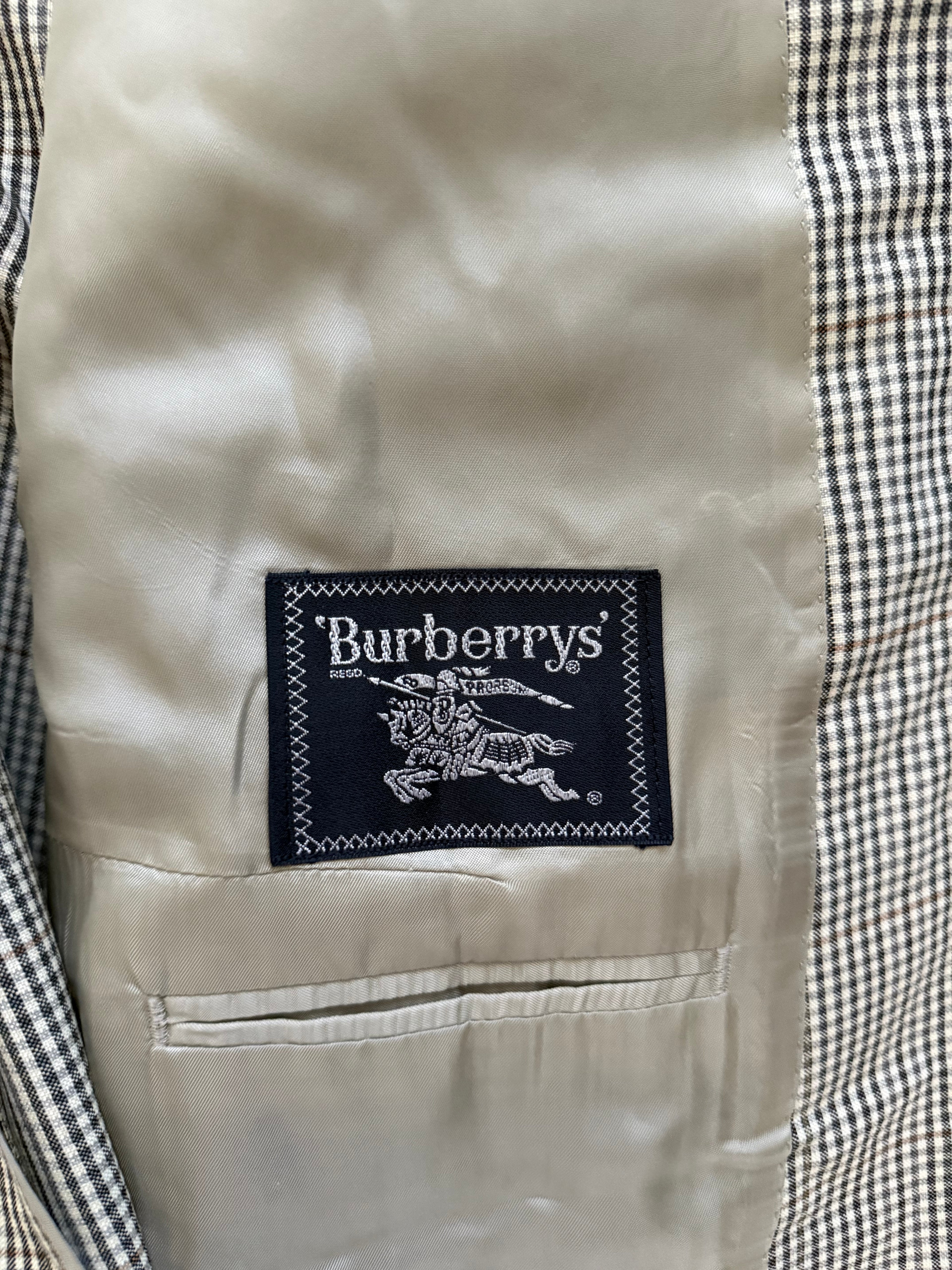Burberry 1980s 2B Silk Wool Sports Blazer Jacket - Size XXL