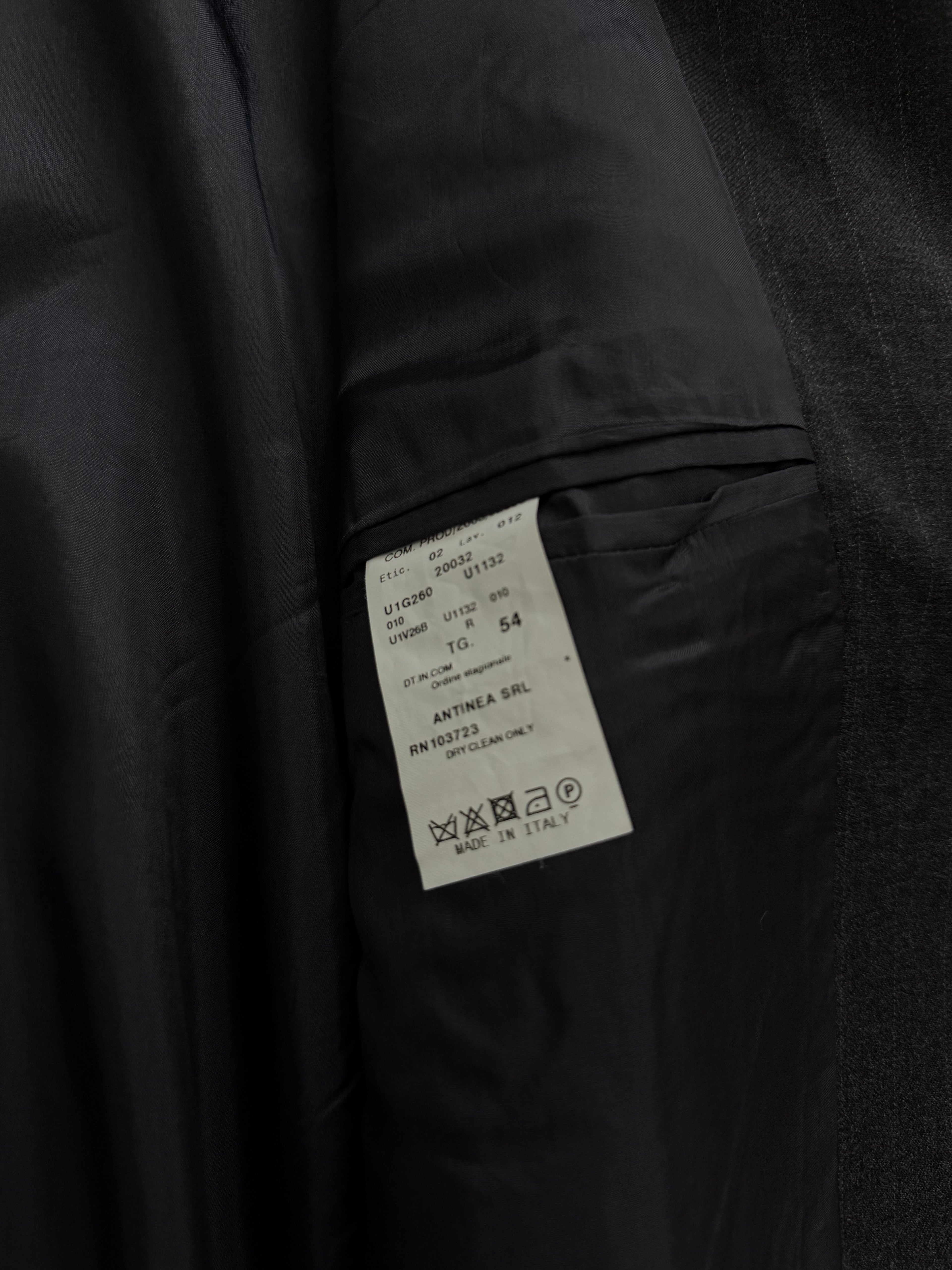 Emporio Armani 1990s 3B Double Pleat Pinstripe Grey Wool Suit - Size XL Jacket / 36" Waist