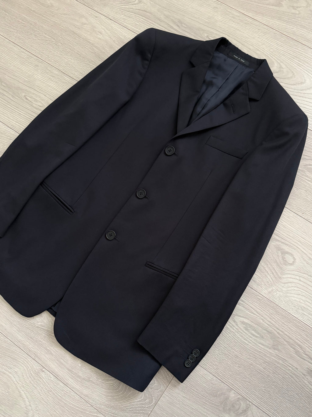 Emporio Armani 2002 3B Super 140's Wool Navy Blue Suit - Size S Jacket / 28" Waist