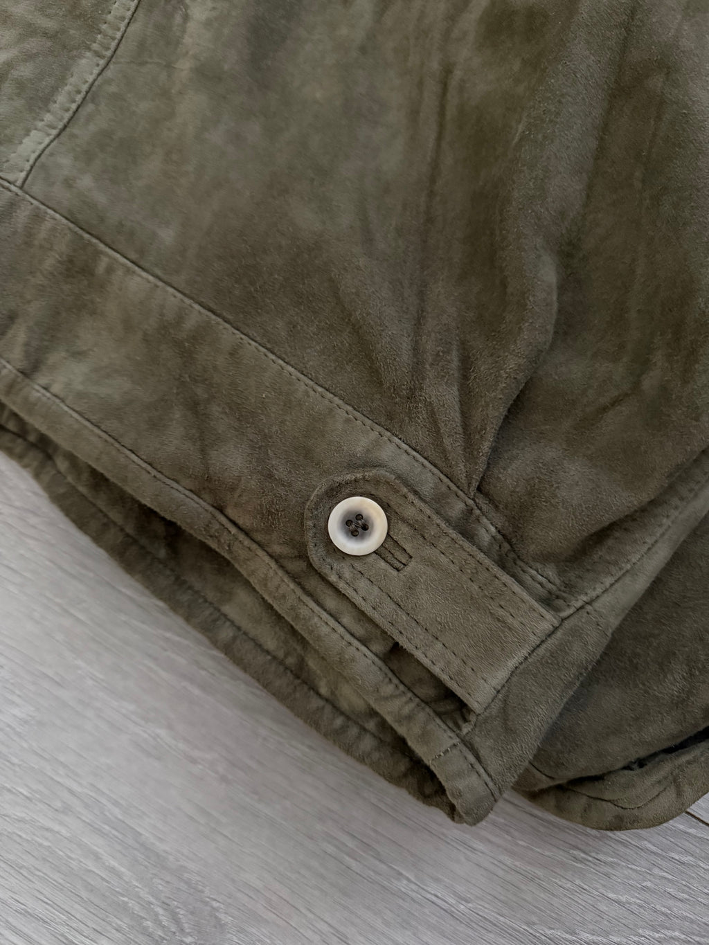 Hugo Boss 1980s Olive Suede Tailored Blouson Jacket - Size XL