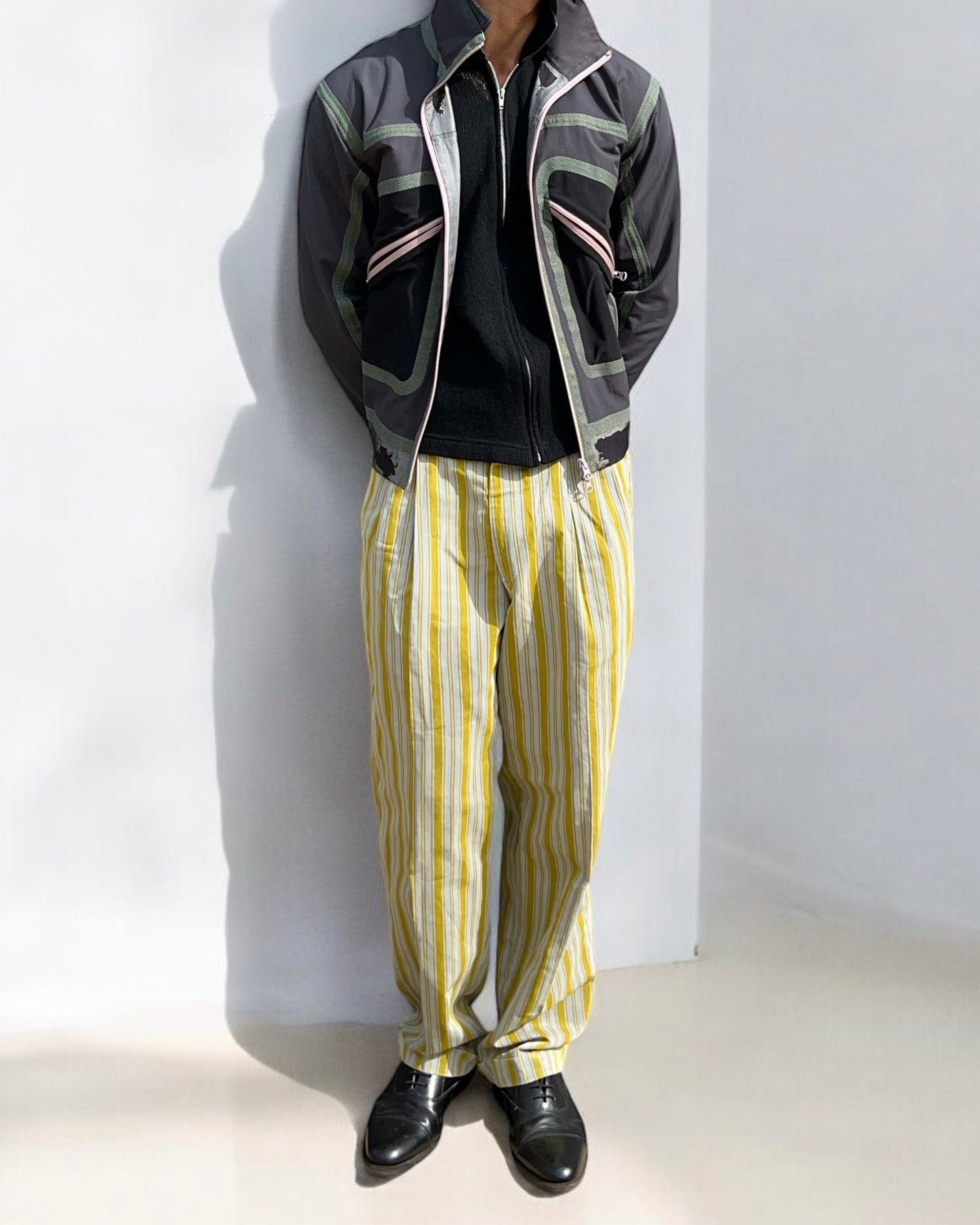 Comme Des Garcons Homme Plus SS1992 Pleated Striped Runway Trousers - Size 30