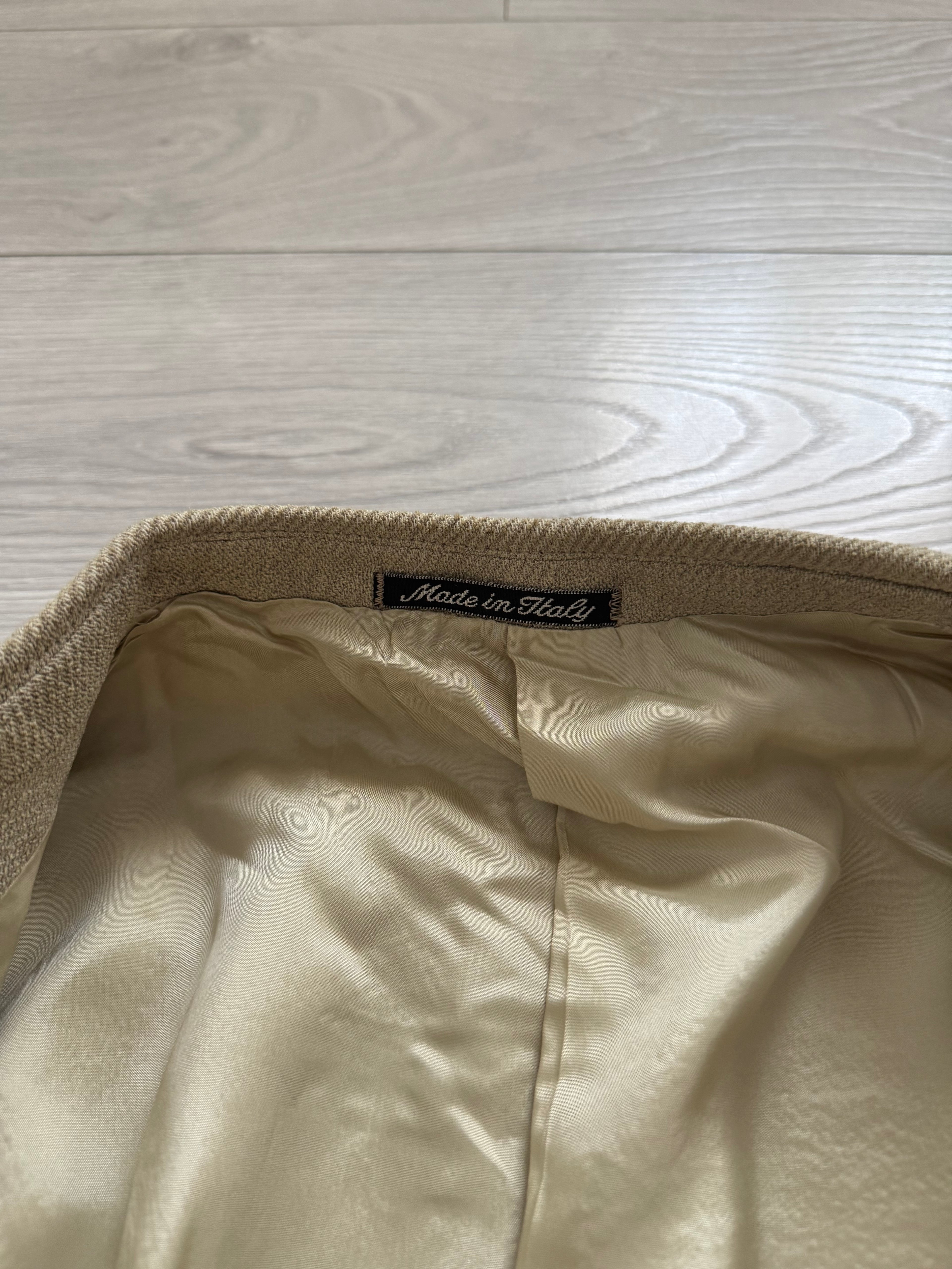 Giorgio Armani 1980s 2B Wool Silk Beige Sport Jacket Blazer - Size M