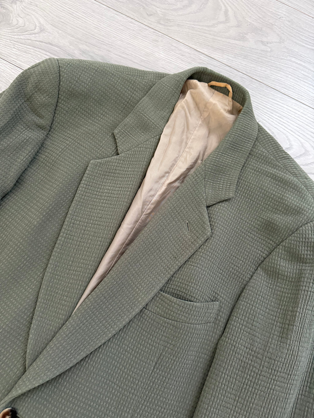 Giorgio Armani Black Label 1990s Textured 2B Sage Green Sports Blazer Jacket - Size XL