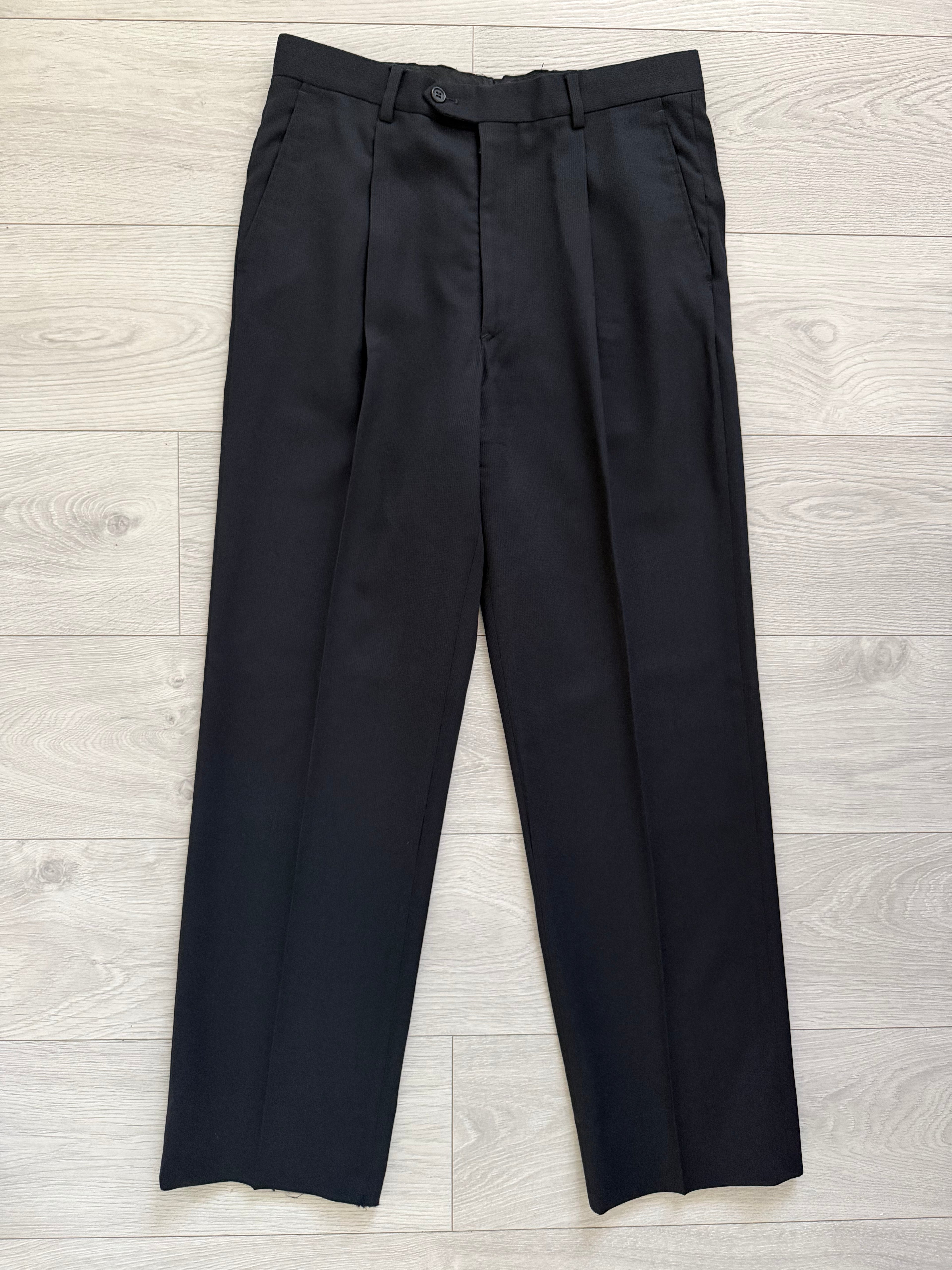 Giorgio Armani 1980s 2B Double Pleat Lightweight Navy Wool Suit - Size M Jacket / 32" Waist