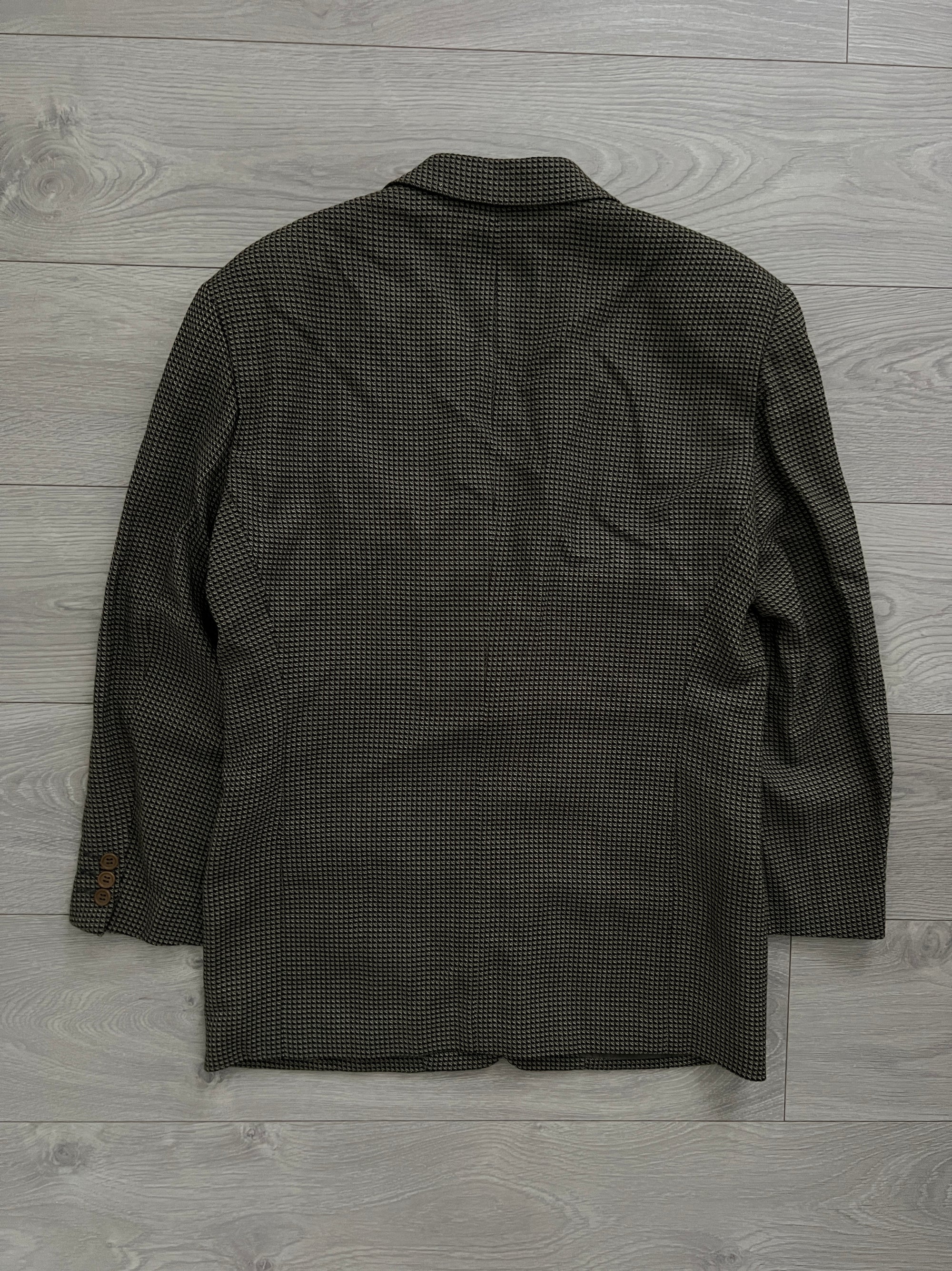 Giorgio Armani 1990s Houndstooth Wool Blazer Jacket - Size M